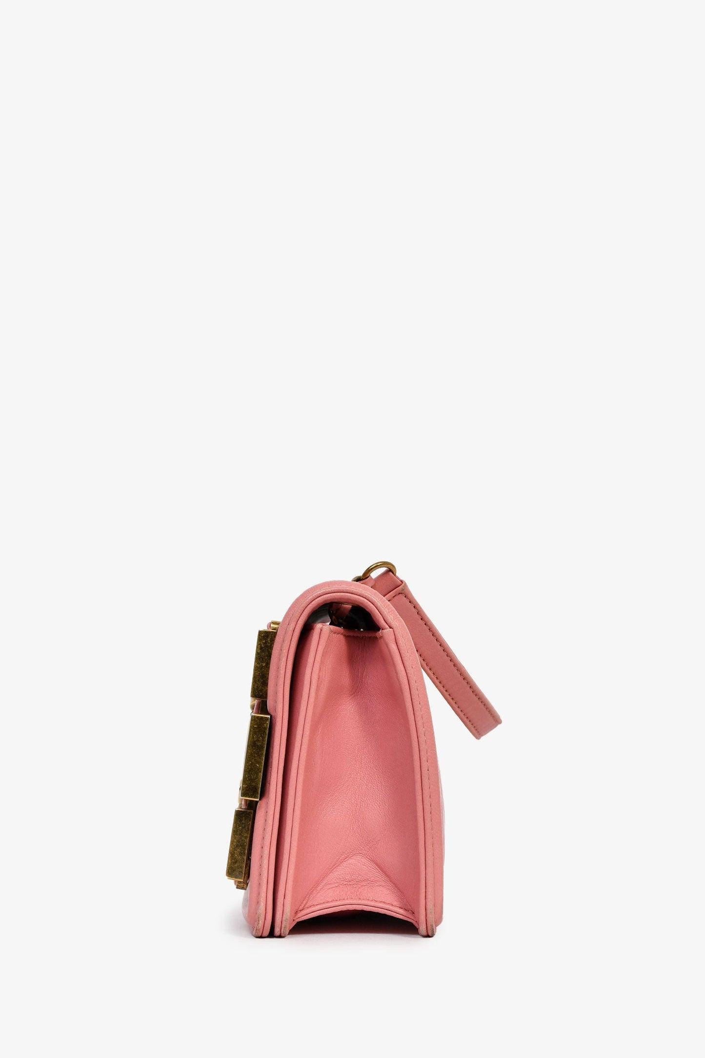 Chanel™ 2015-2015 Pink Lambskin Studded EW Boy Bag