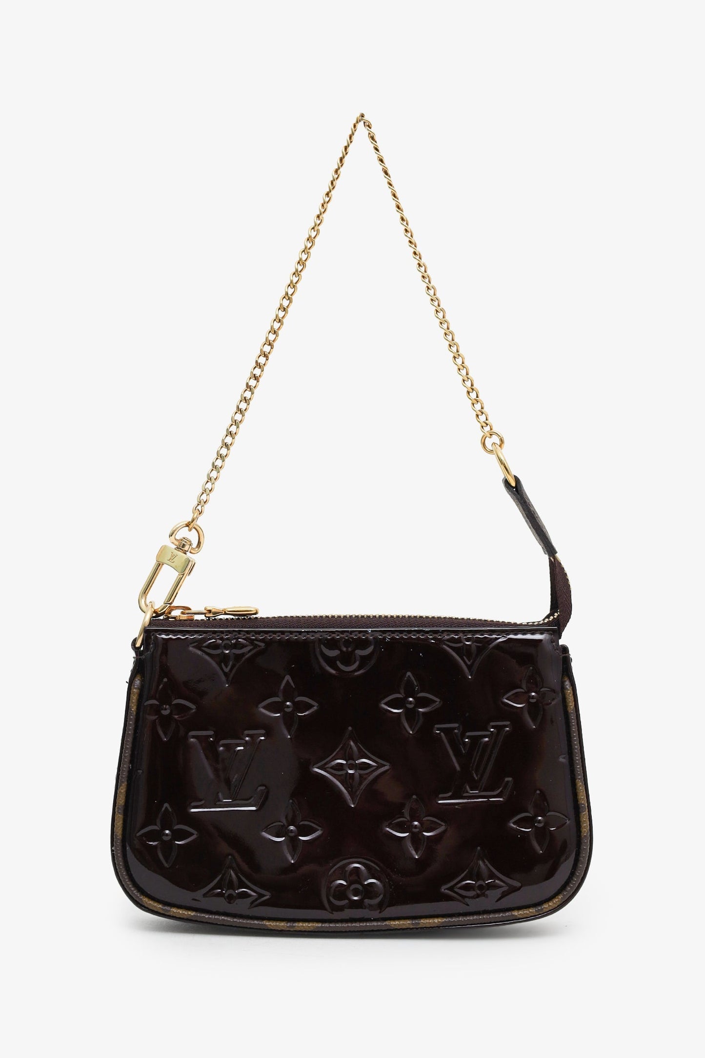 Louis Vuitton Burgundy Monogram Vernis Mini Pochette Accessoires