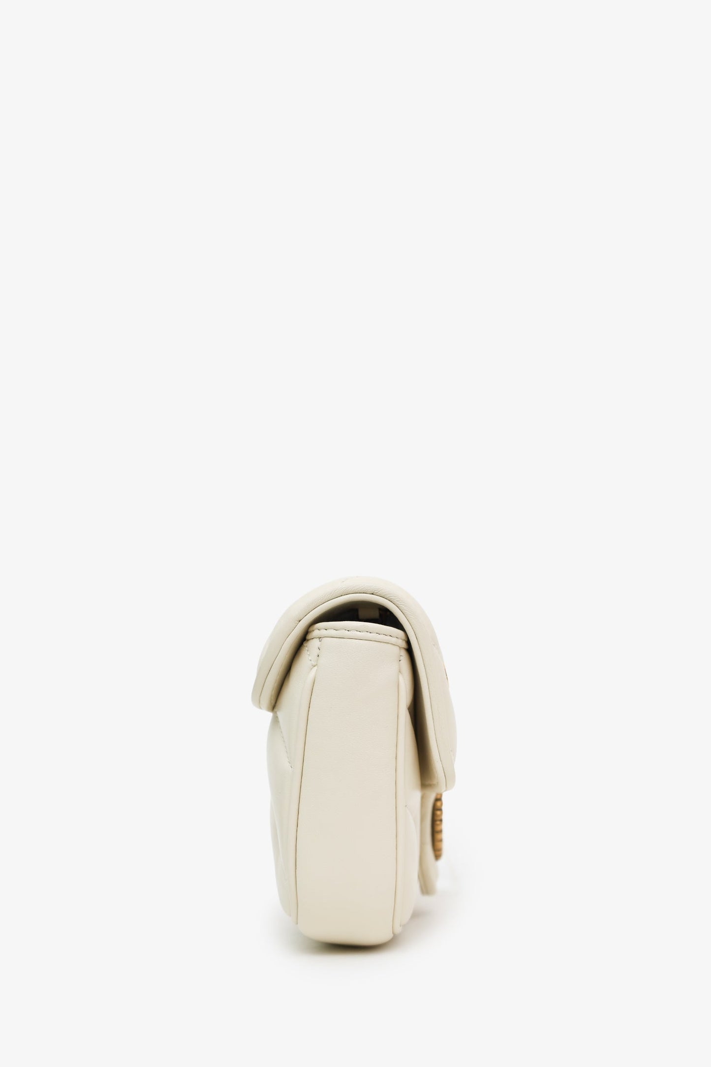 Gucci White GG Marmont Small Crossbody Bag GHW