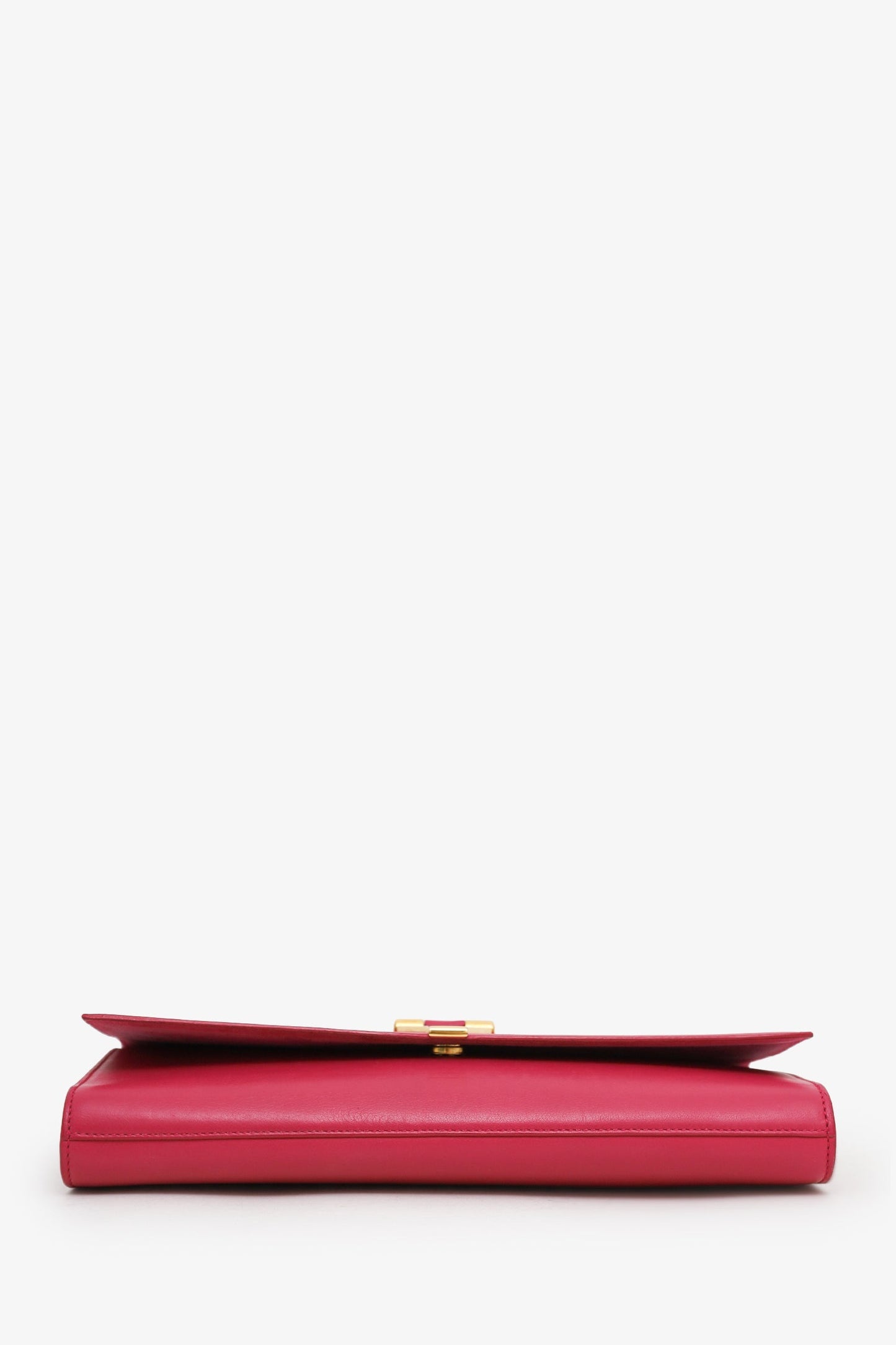 Saint Laurent Hot Pink Leather Ligne Clutch