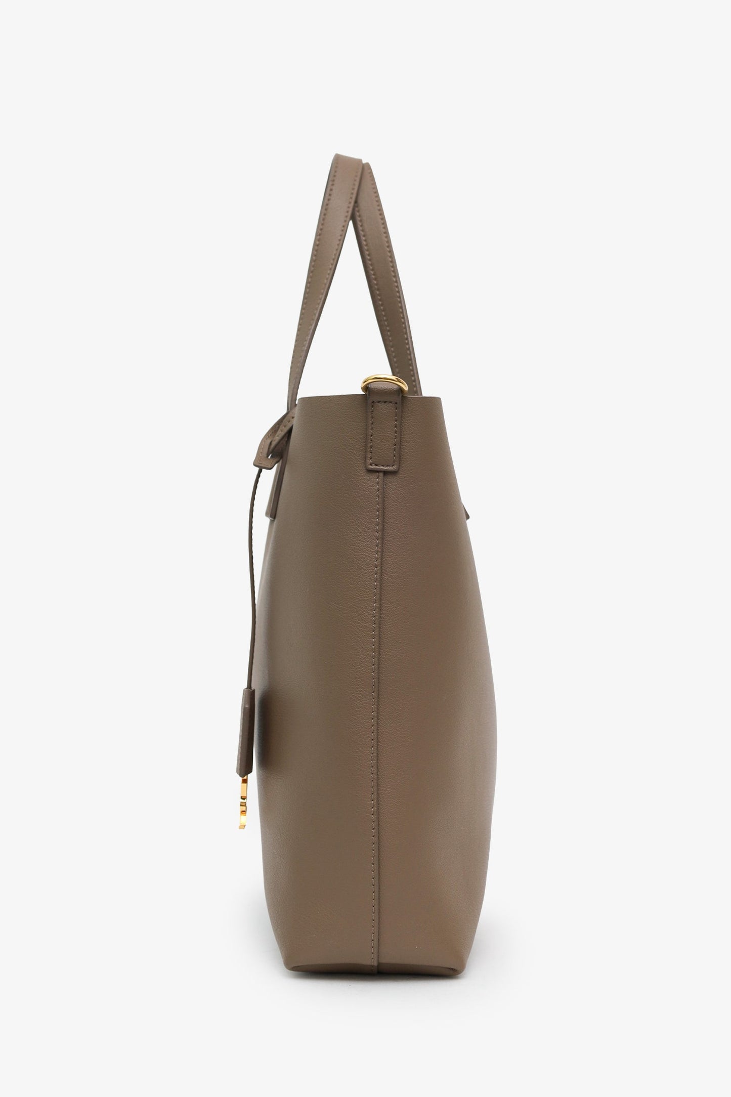 Saint Laurent Taupe Leather Shopping Toy Tote With Strap