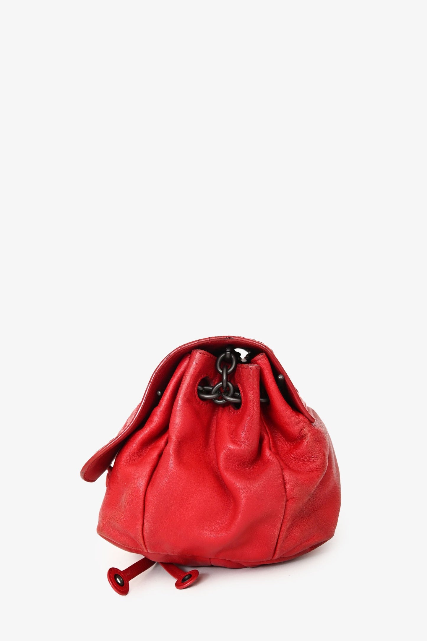 Bottega Veneta Red Intrecciato Flap Crossbody