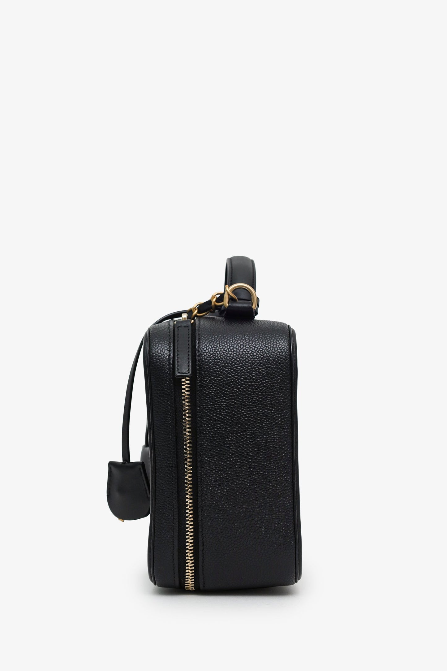 Chanel™ 2018-19 Black Caviar Leather Large Filigree Vanity Case