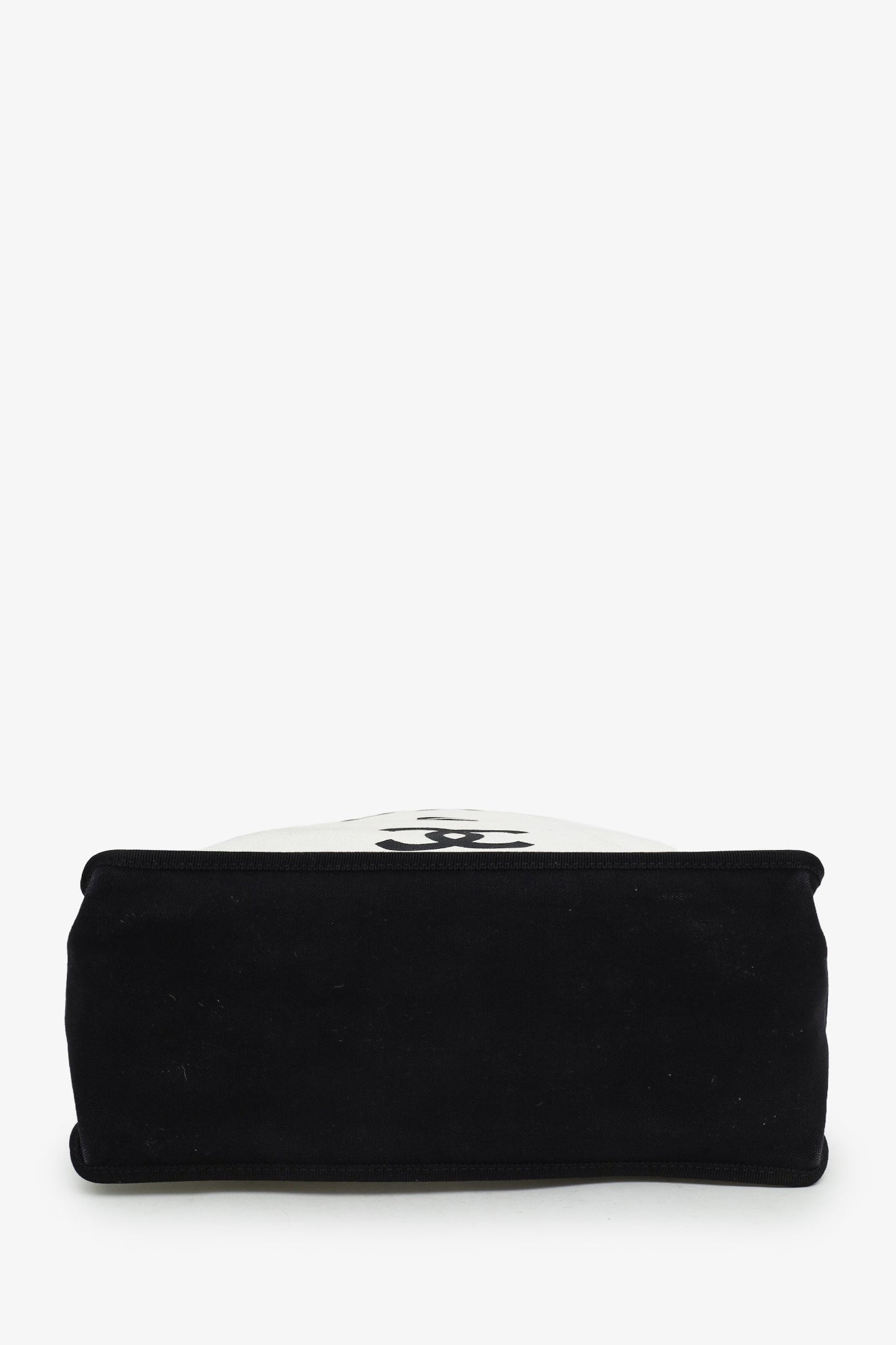 Chanel™ 2014 15 White/Black Canvas 5x5 Small Tote