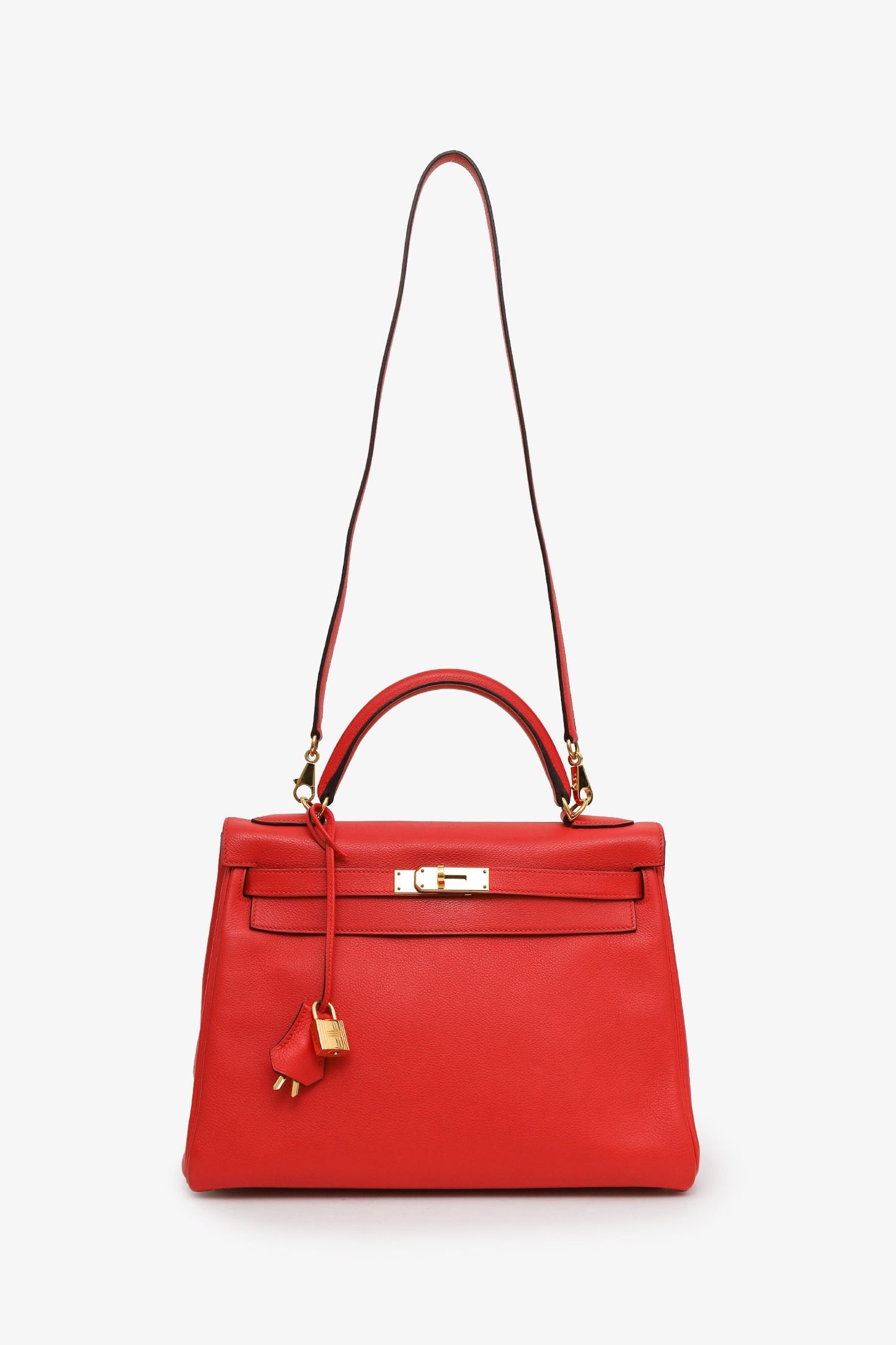 Hermès 2016 Red Togo Leather Kelly 32 with Strap GHW