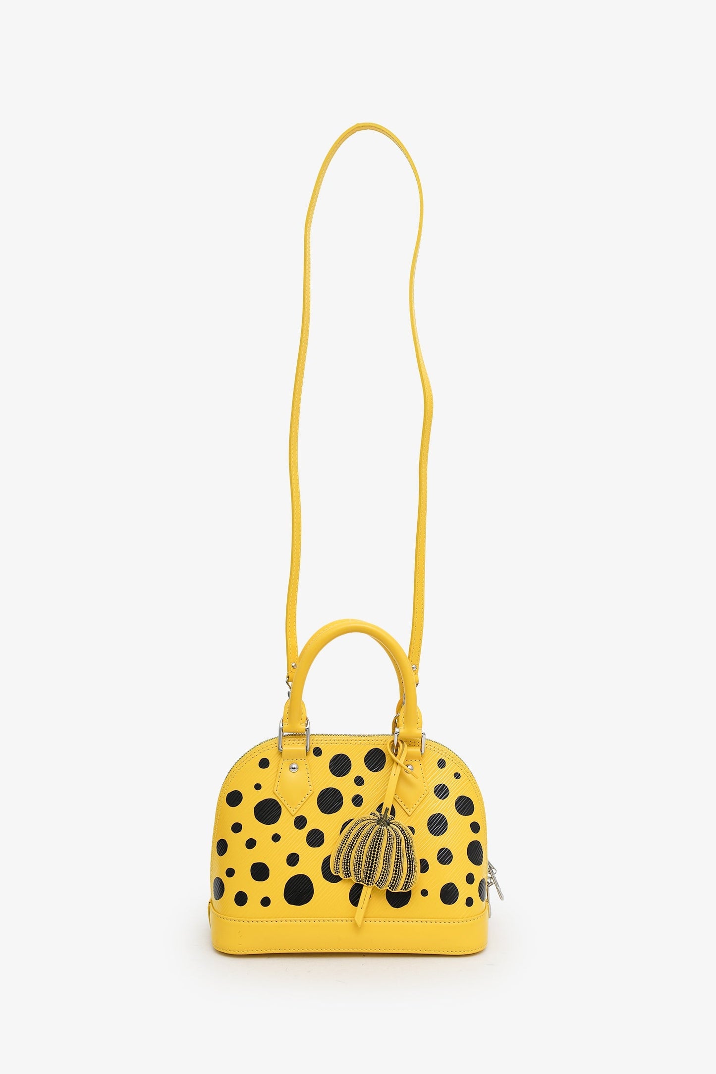 Louis Vuitton x Yayoi Kusama Yellow/Black Epi Leather Dots Alma BB with Strap