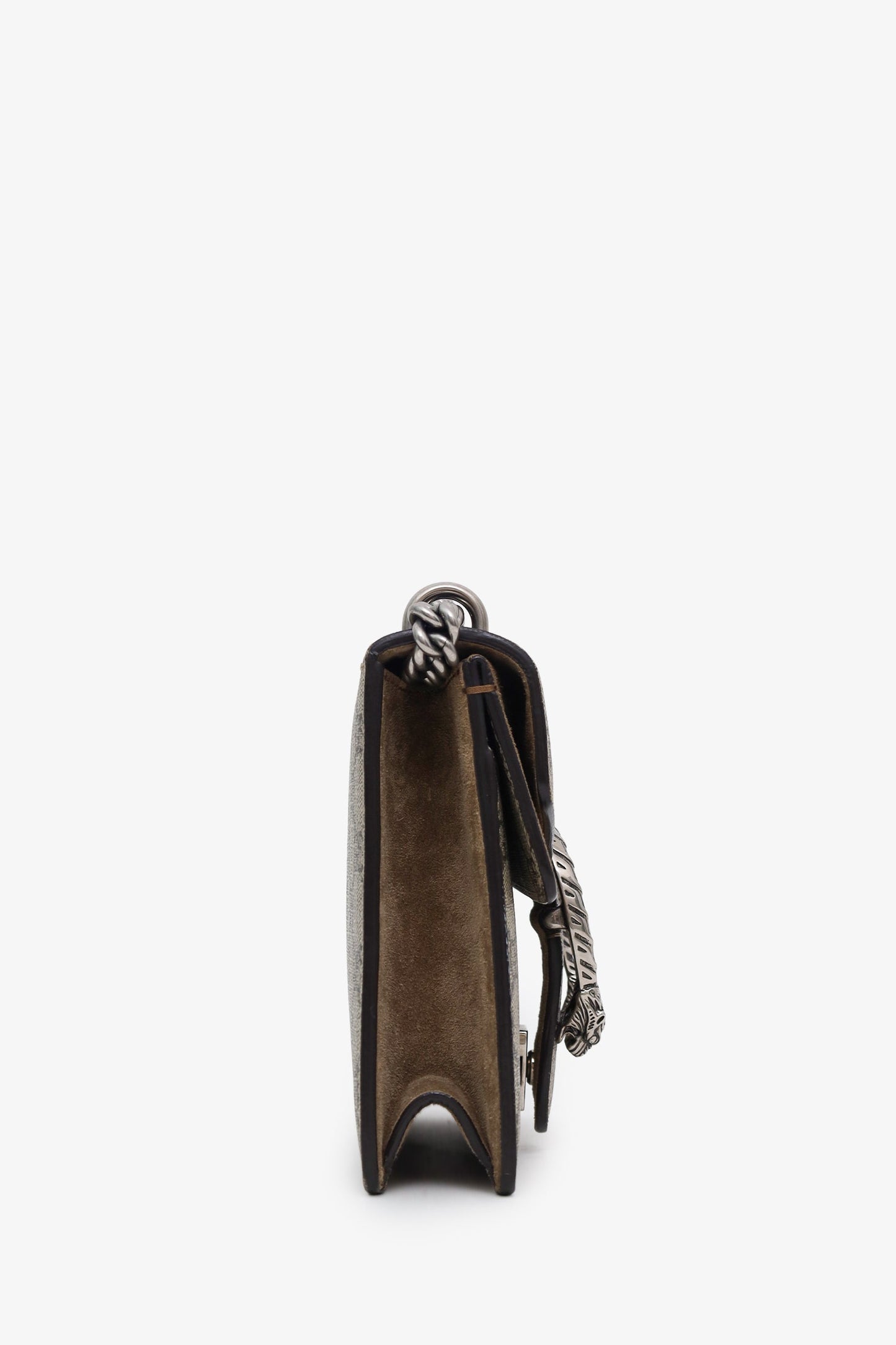 Gucci Beige Canvas Leather Mini Dionysus Chain Shoulder Bag