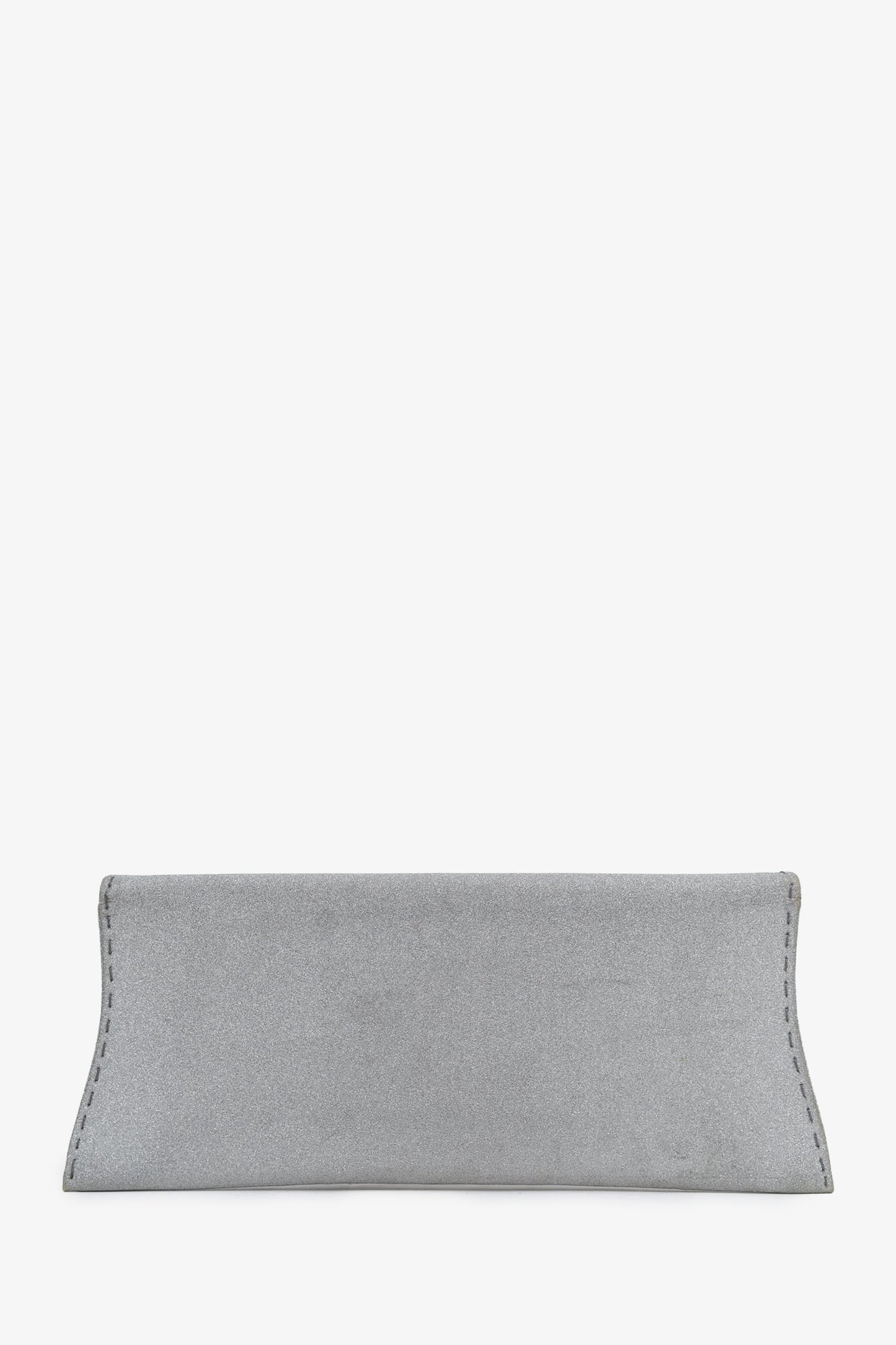 VBH Silver Metallic Glitter Manila Stretch Sparkle Clutch Bag