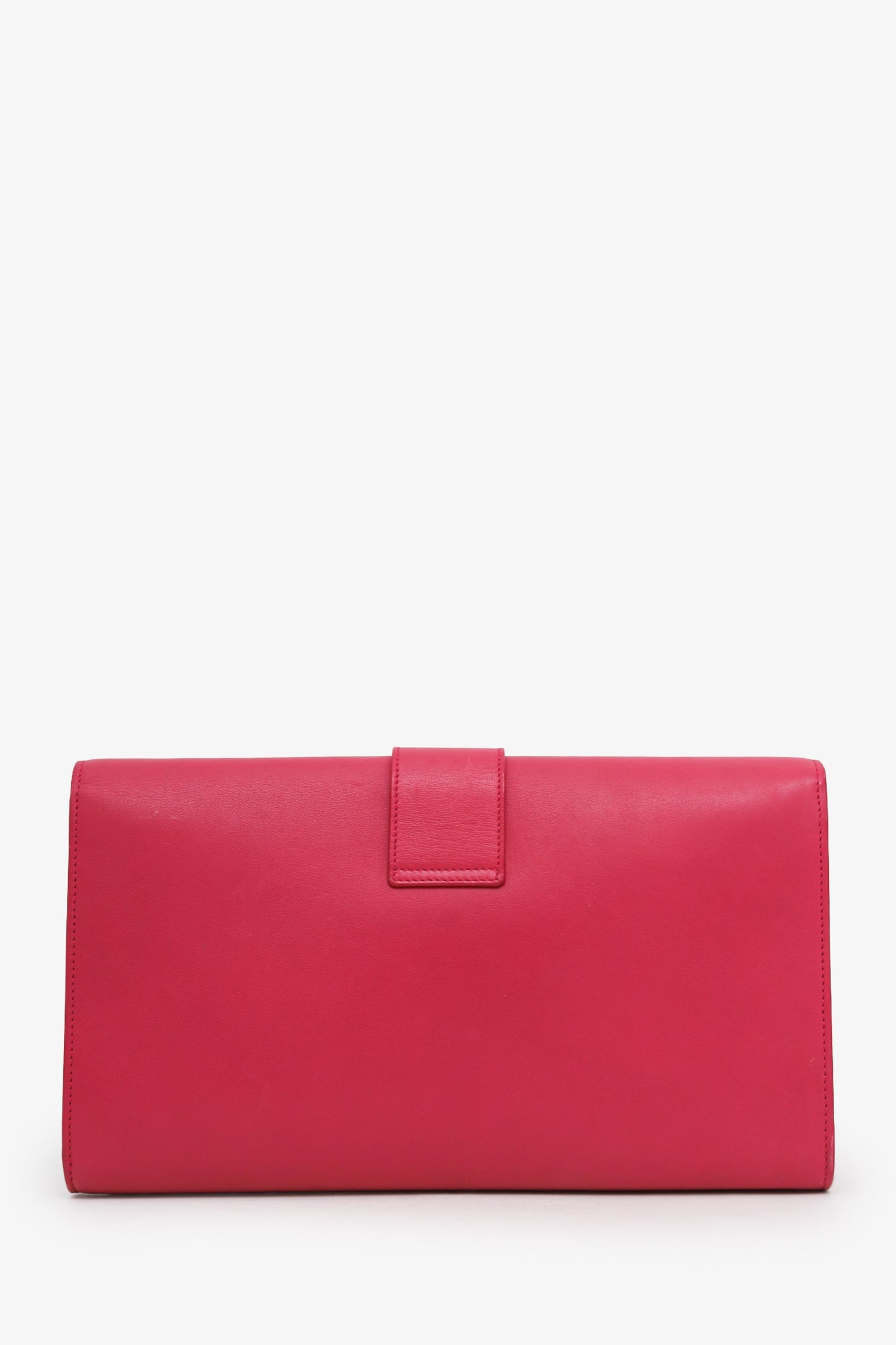Saint Laurent Hot Pink Leather Ligne Clutch