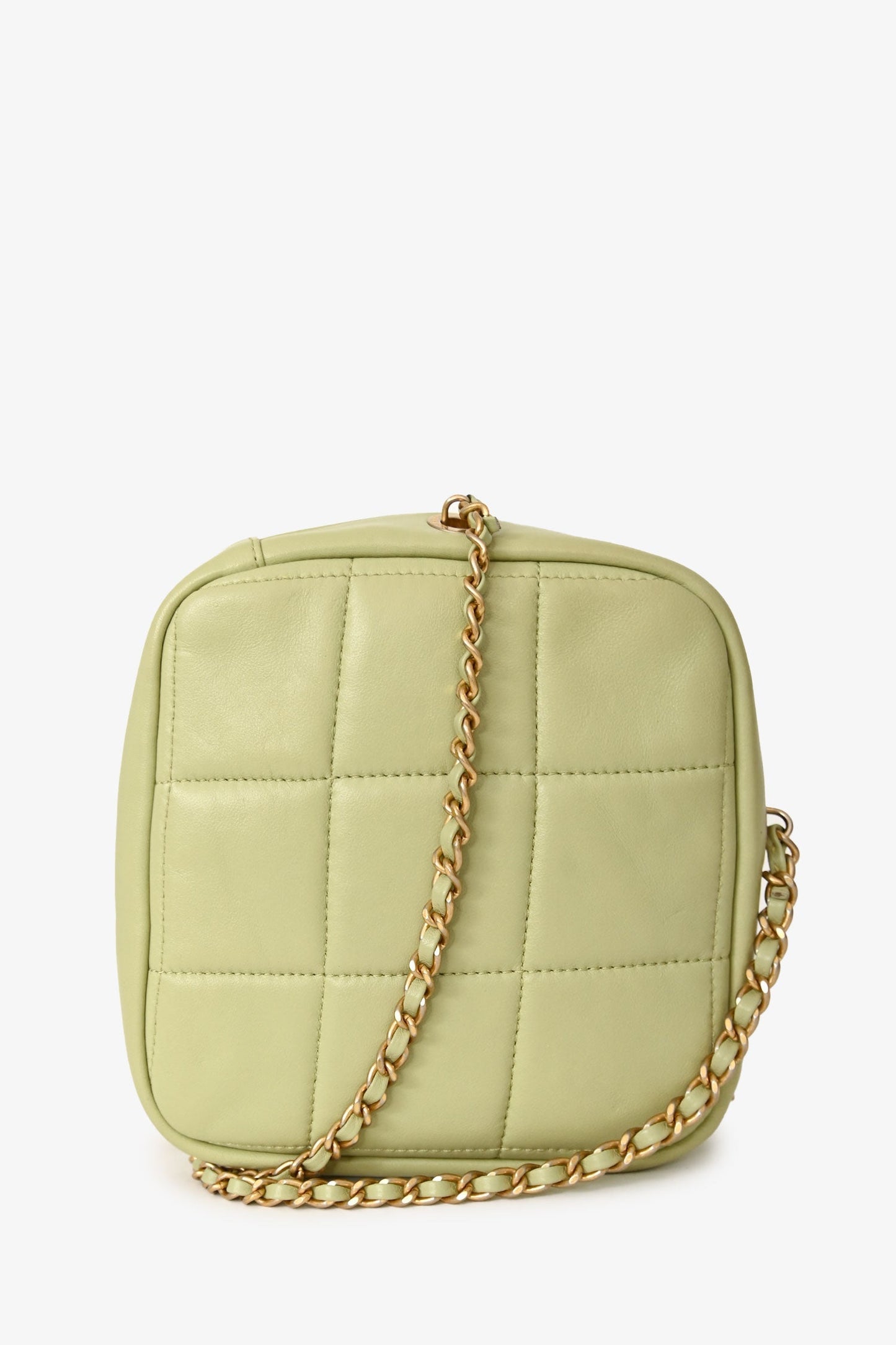 Chanel™ 2019-2020 Green Lambskin Leather Diamond CC Crossbody