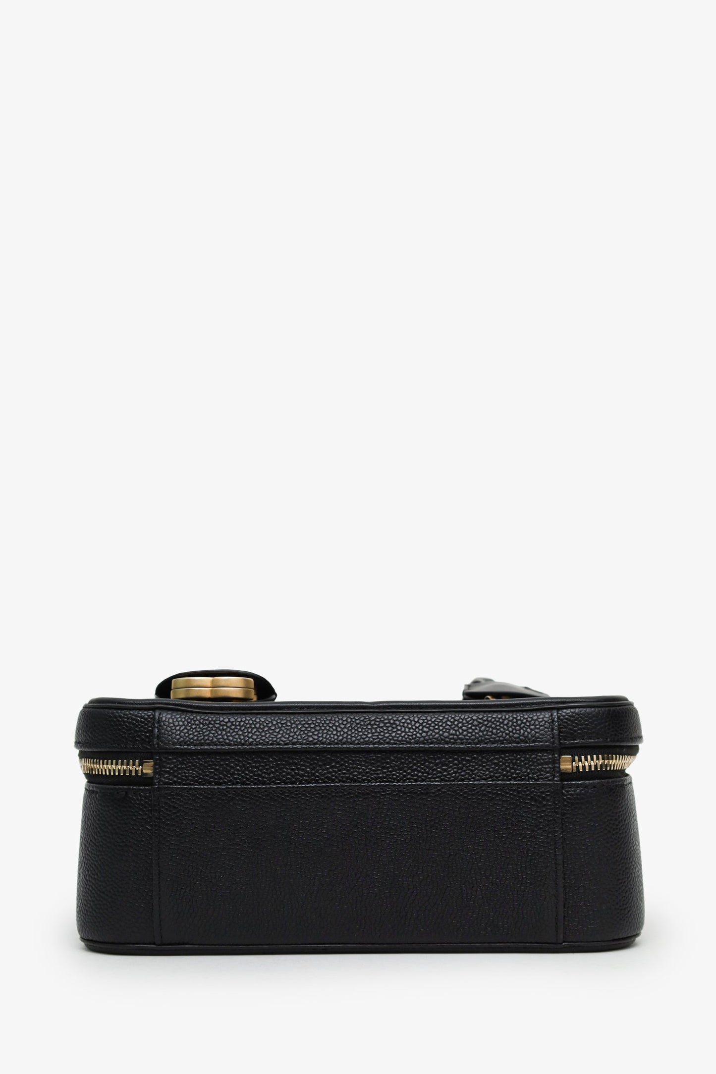 Chanel™ 2018-19 Black Caviar Leather Large Filigree Vanity Case