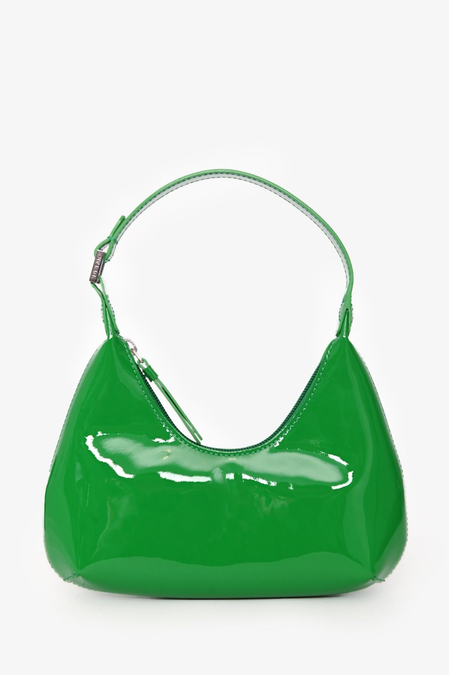 By Far Green Patent Baby Amber Bag
