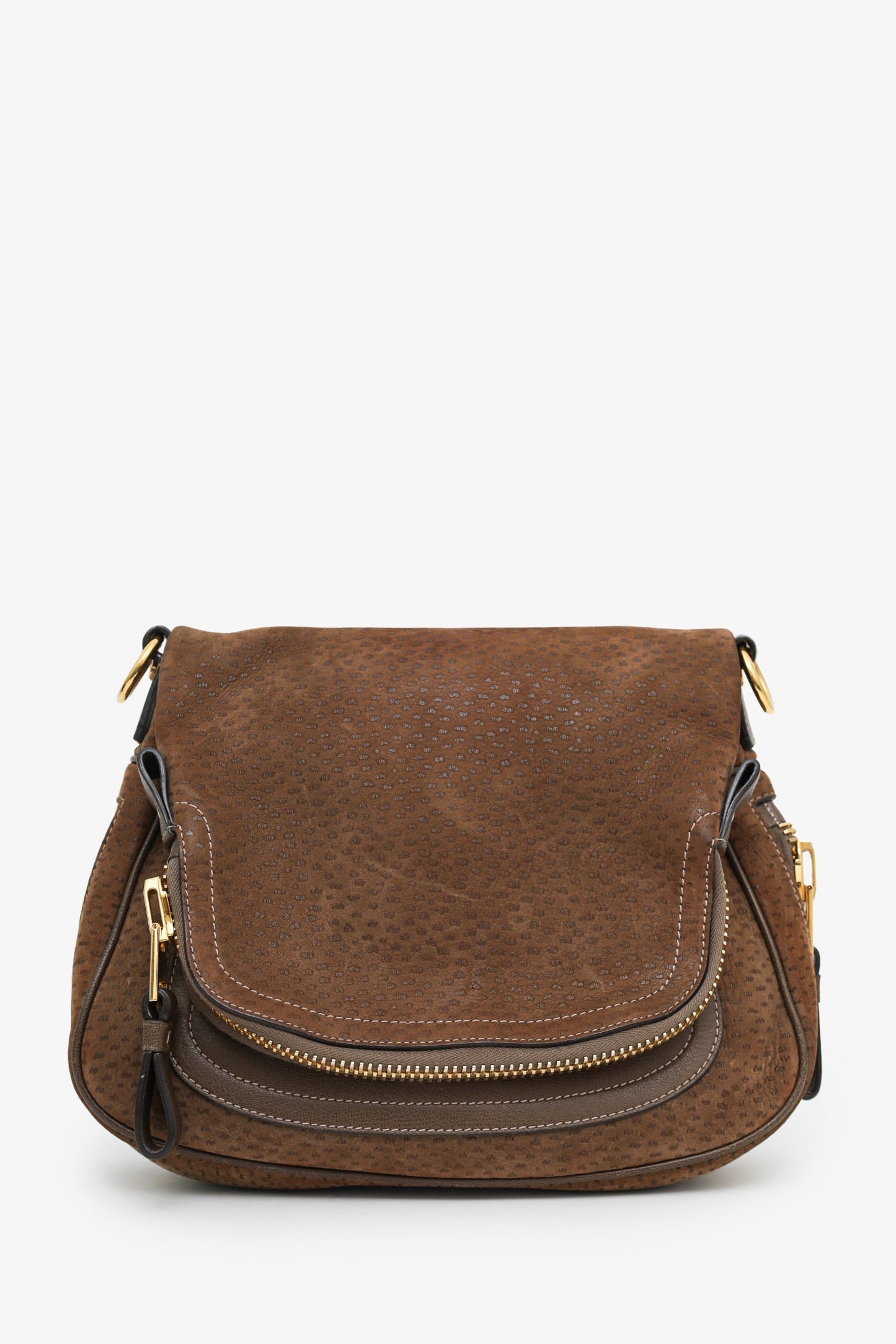 Tom Ford Brown Peccary Embossed Leather Medium Jennifer Shoulder Bag
