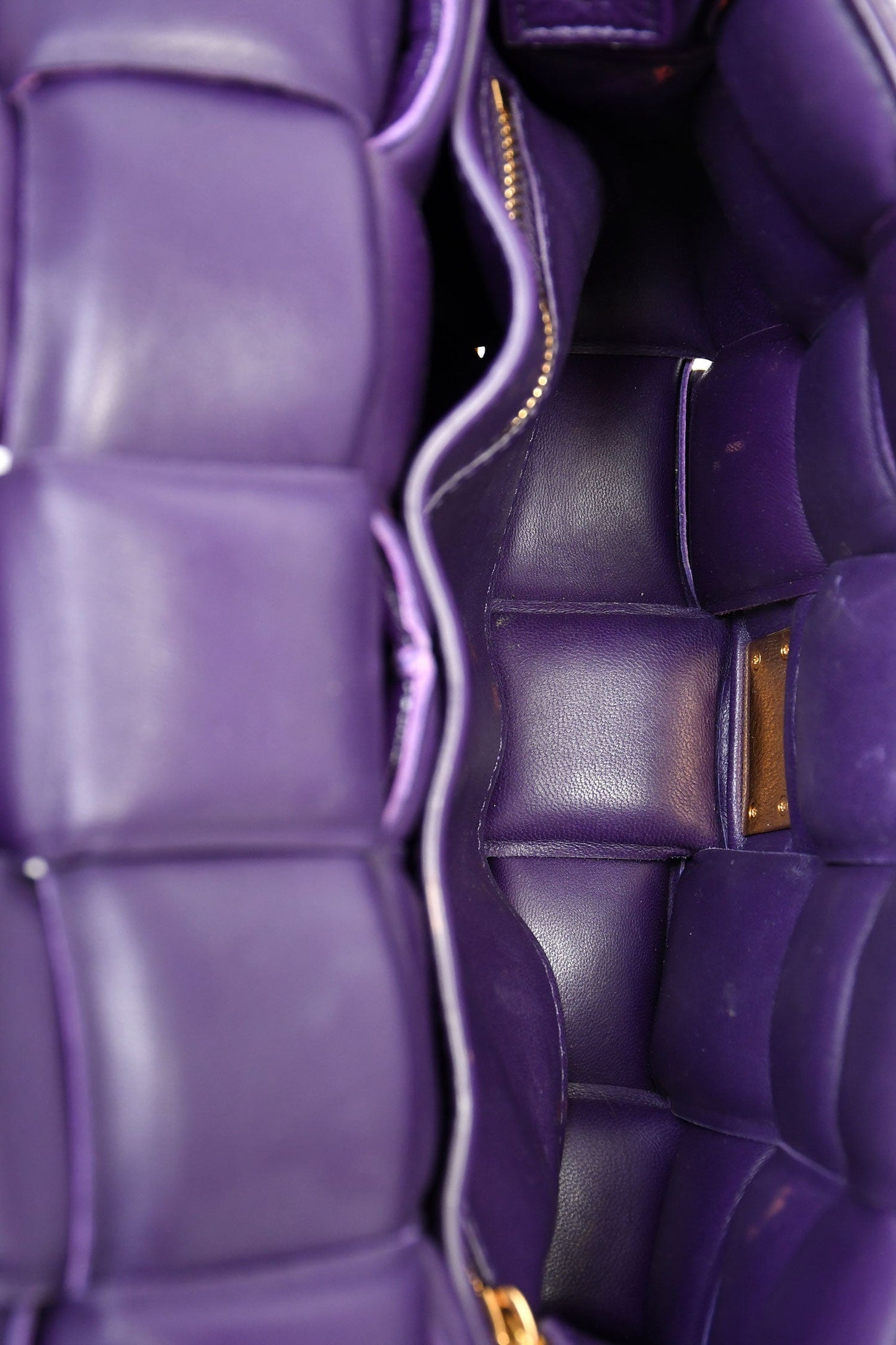 Bottega Veneta Dark Purple Shiny Leather Padded Cassette Crossbody Bag