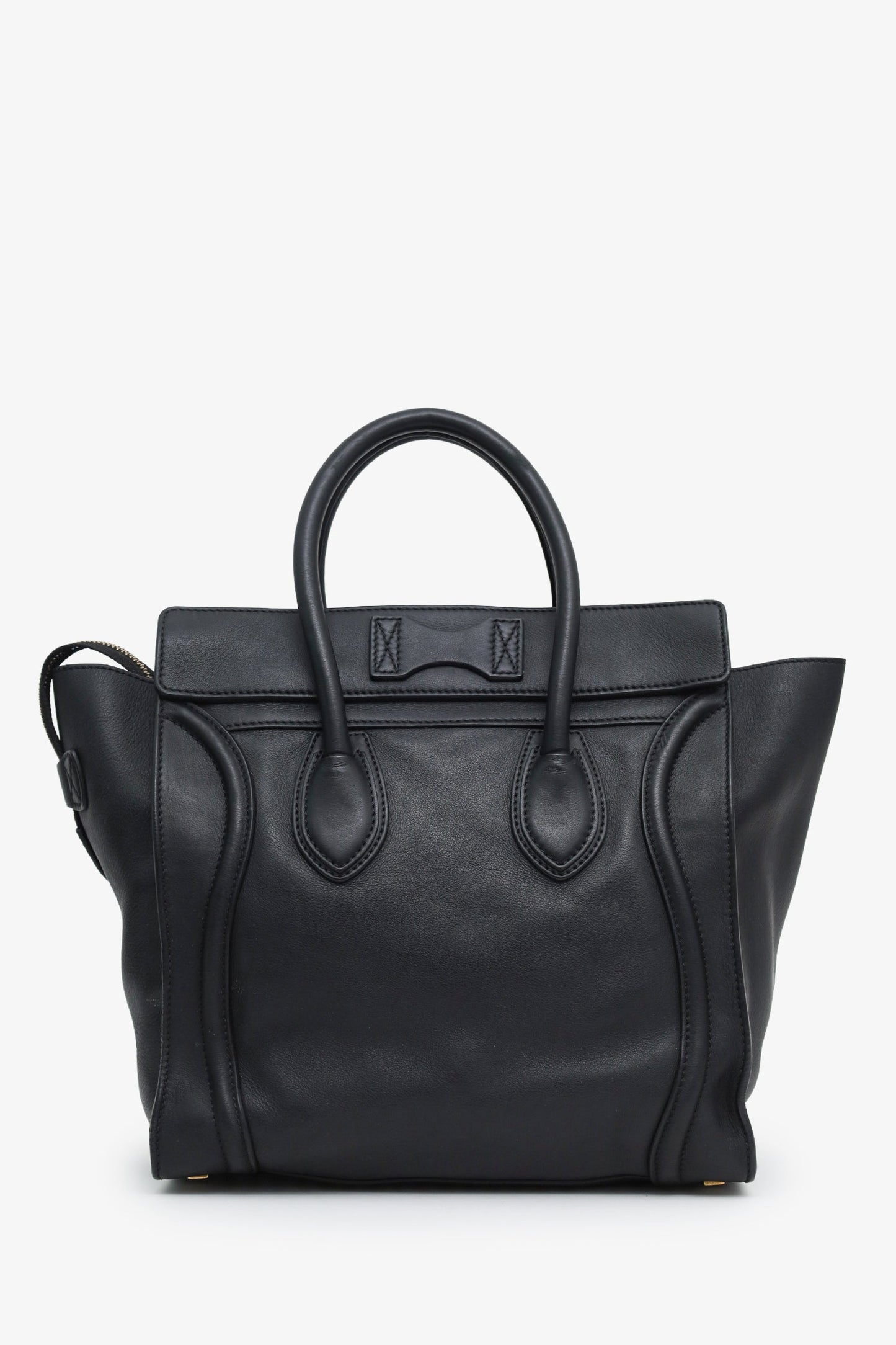 Celine Black Leather Micro Luggage Tote
