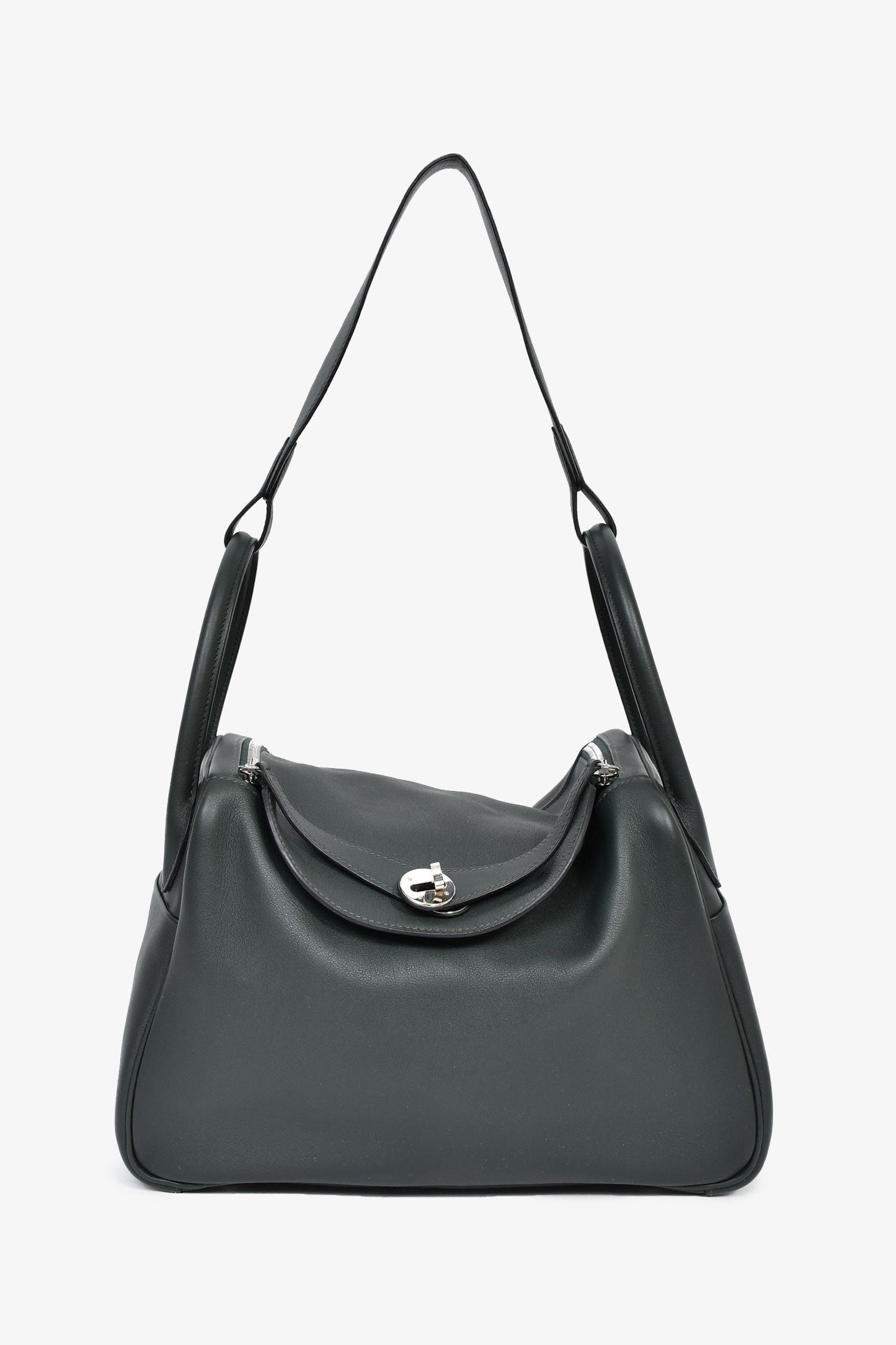 Hermès 2023 Dark Blue Swift Lindy 30 PHW with Strap