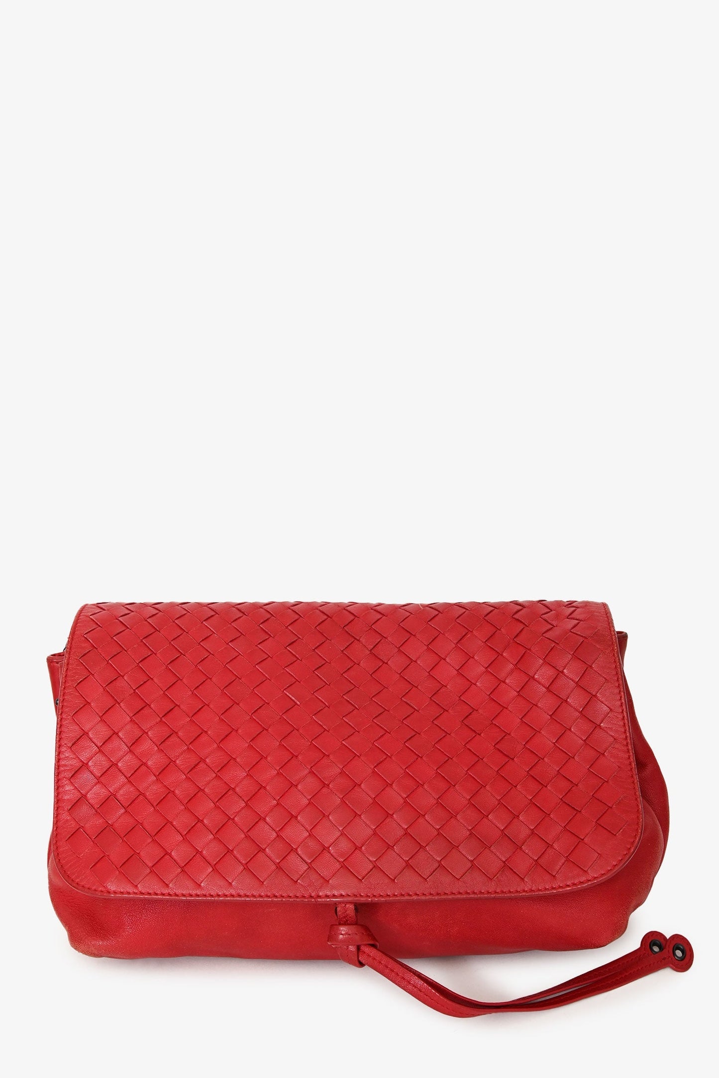 Bottega Veneta Red Intrecciato Flap Crossbody