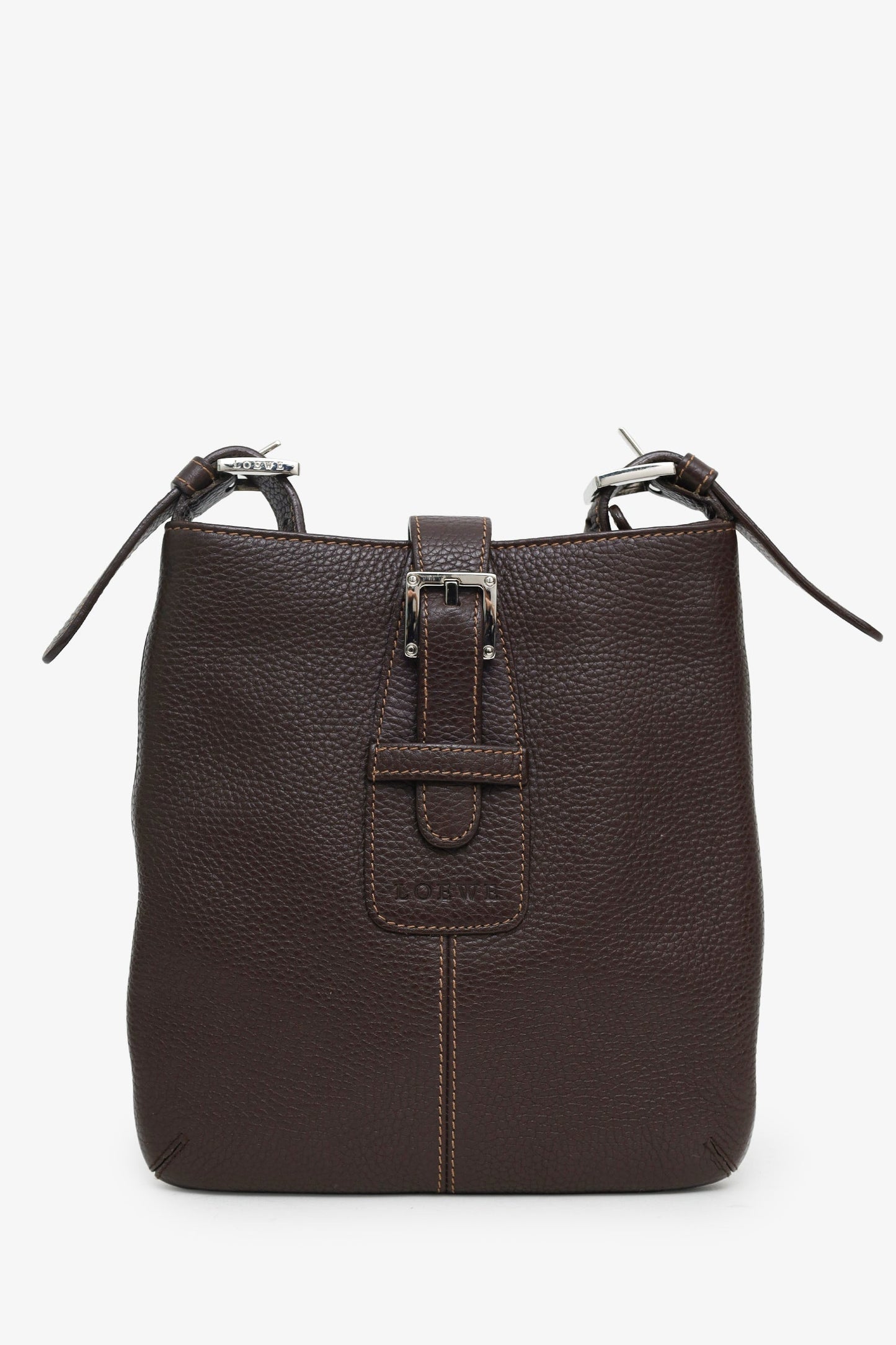 Loewe Brown Leather 'Senda' Crossbody Bag