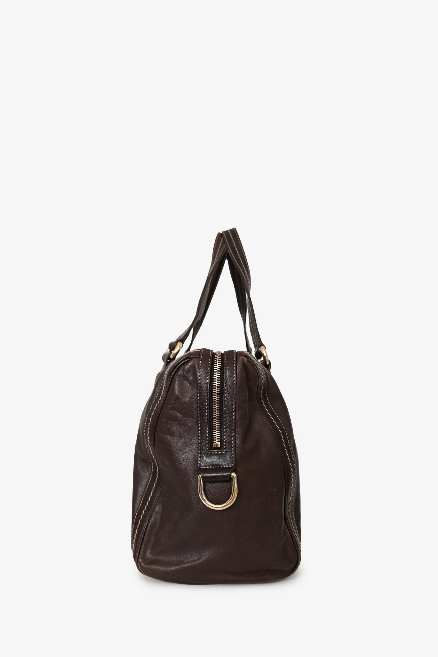 Gucci Brown Leather 'Duchessa' Medium Boston Bag