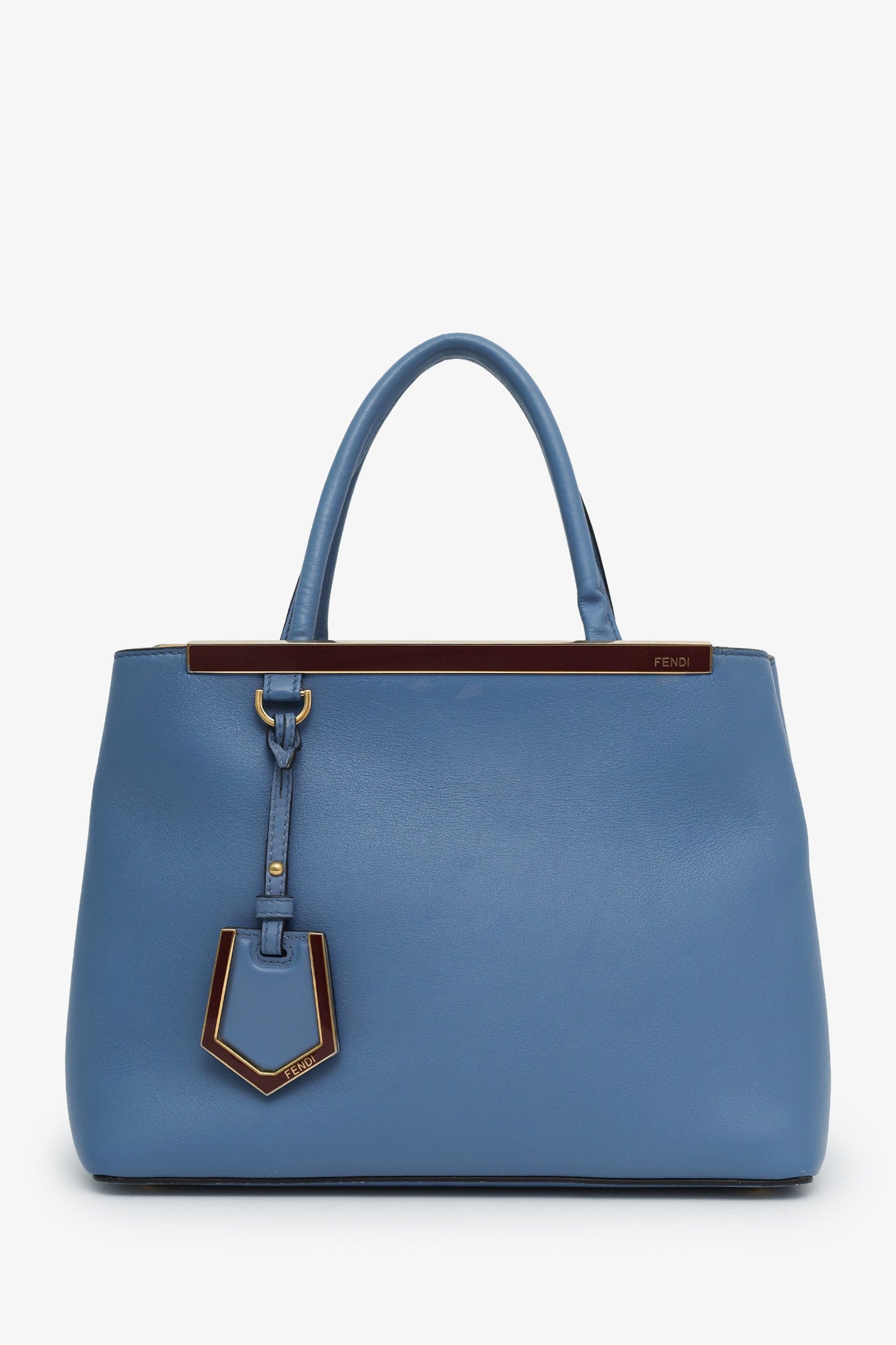 Fendi Blue Leather 2jours Top Handle With Strap