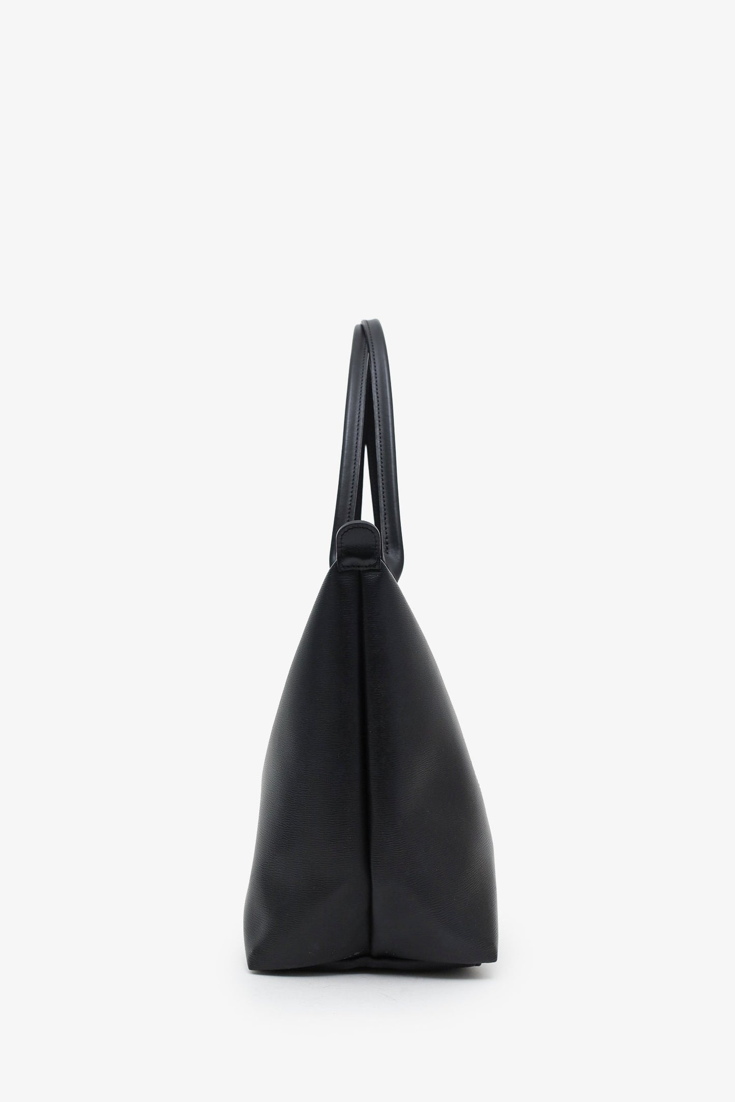 Longchamp Black Leather Le Pliage Large Tote Bag