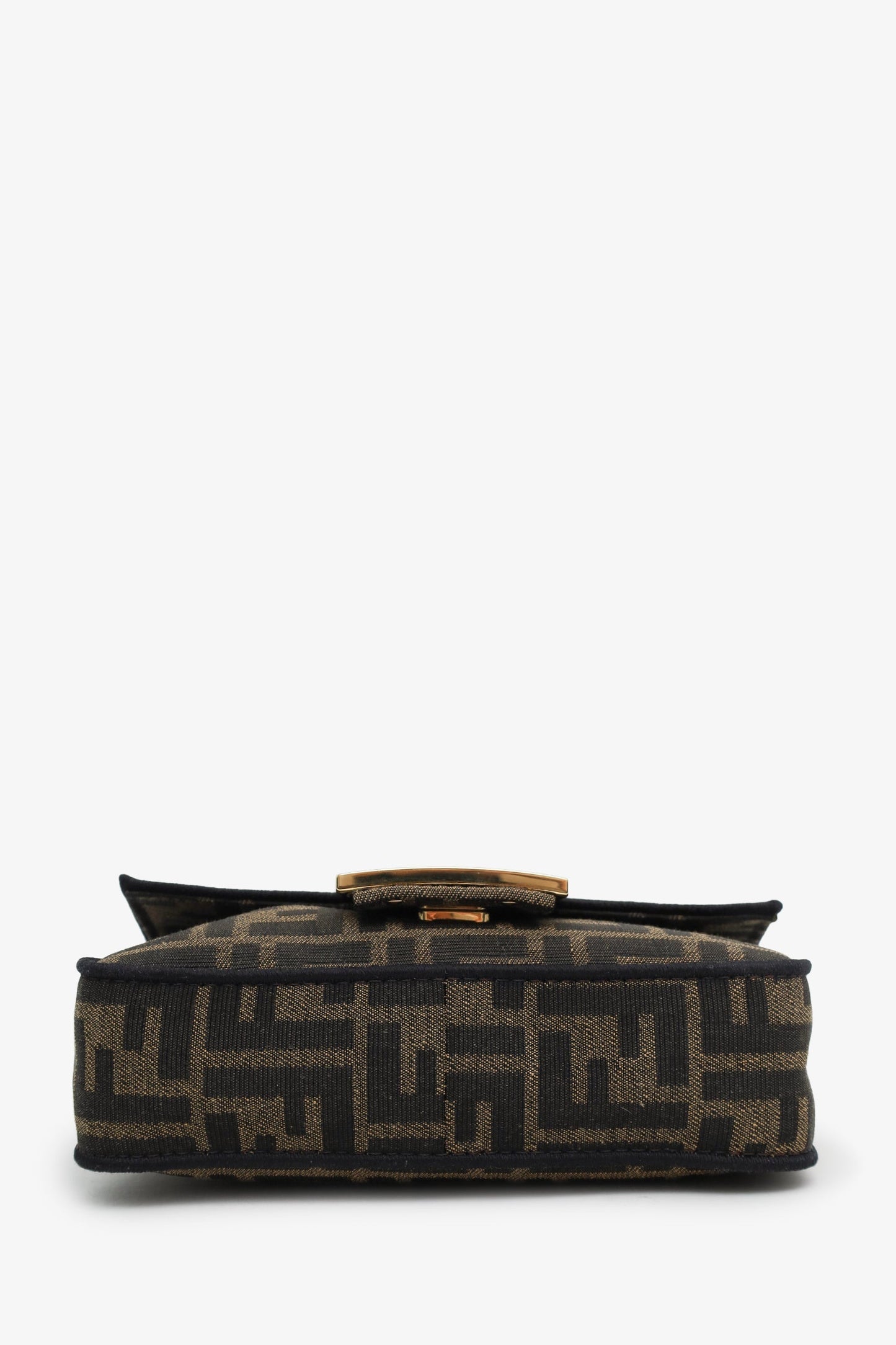 Fendi Zucca FF Canvas Baguette Mini Crossbody Bag