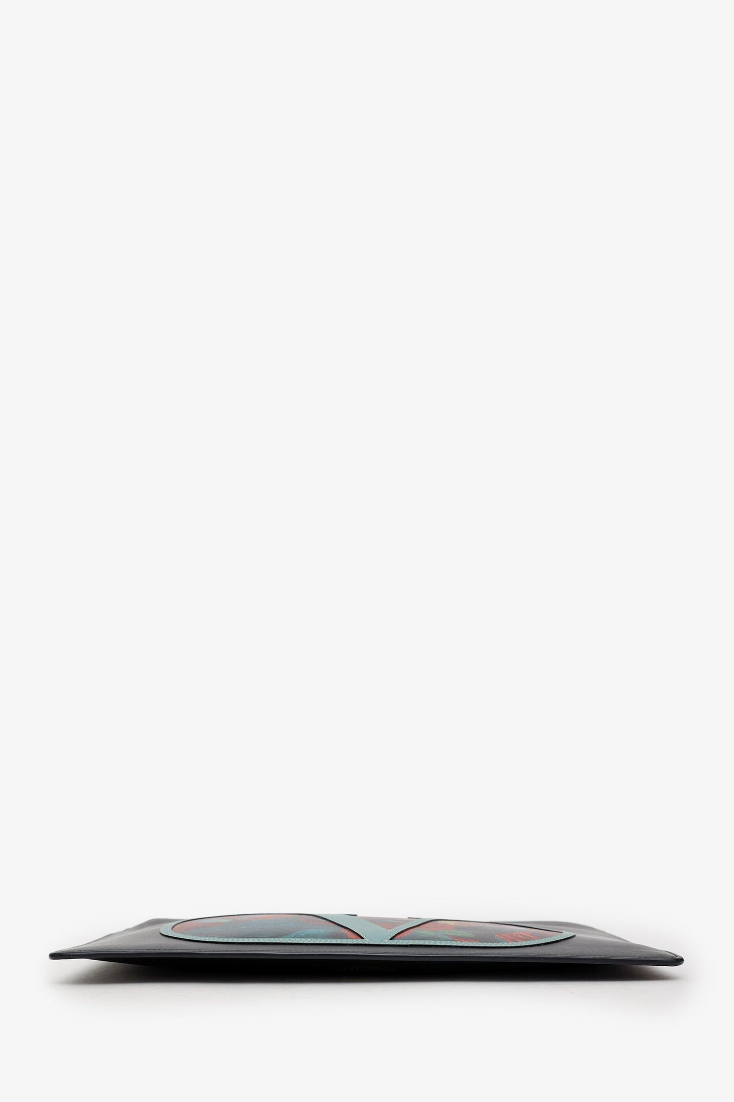 Valentino x Undercover Black Leather Graphic Print Pouch