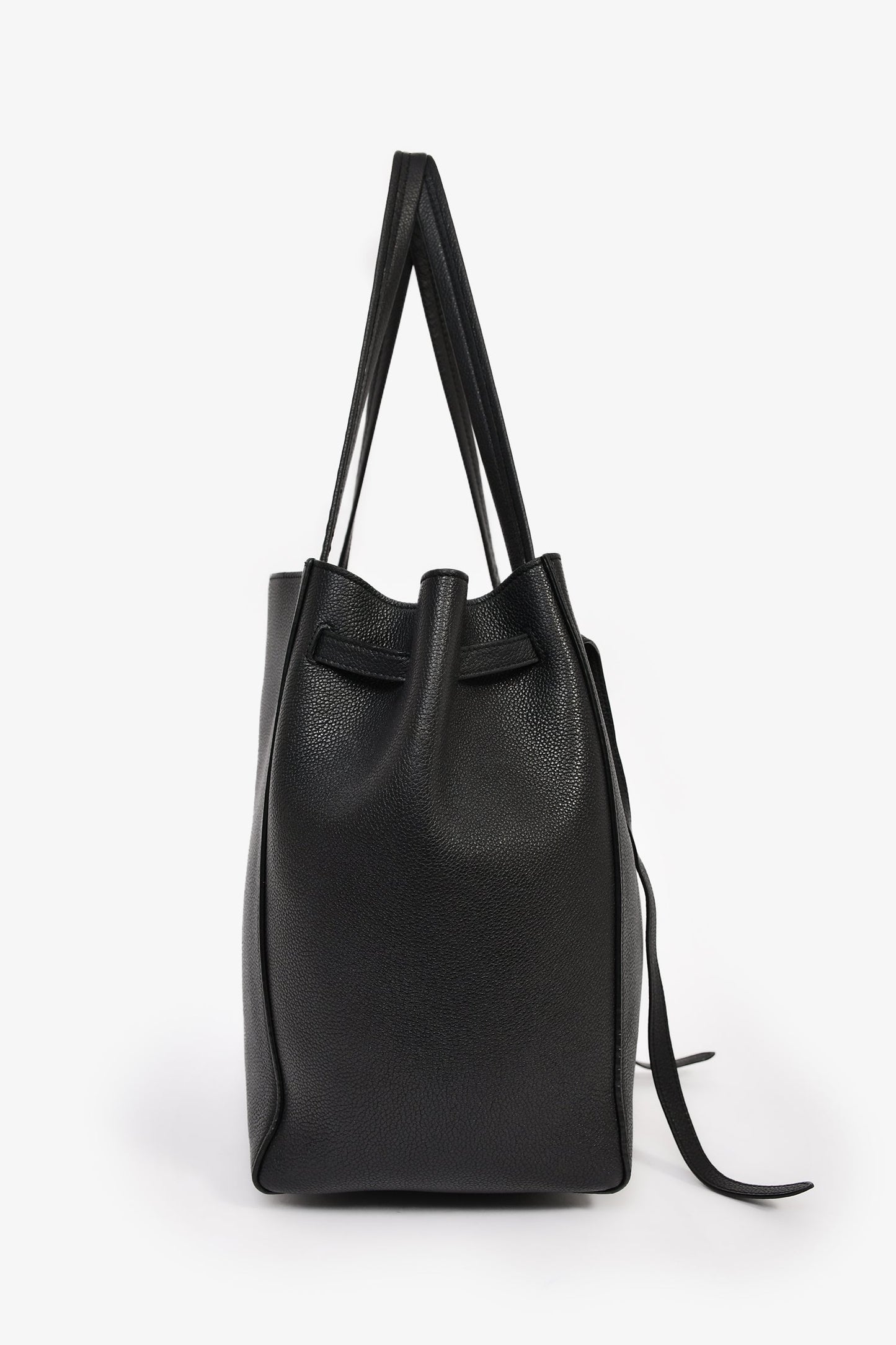 Celine 2022 Black Grained Leather Cabas Tote