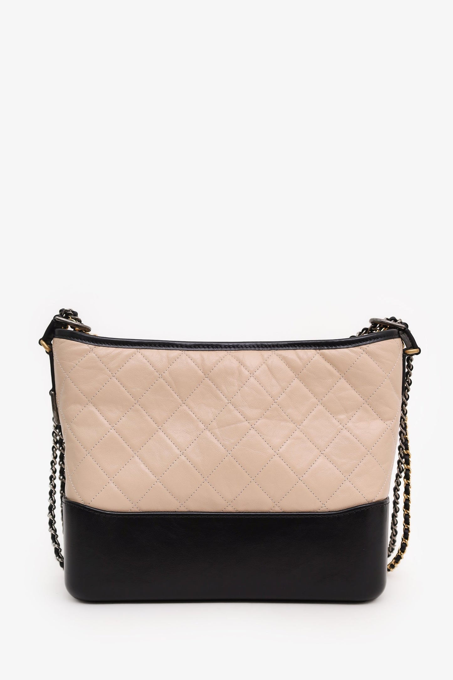 Chanel™ 2019-2020 Nude/Black Quilted Calfskin Medium 'Gabrielle' Crossbody Bag