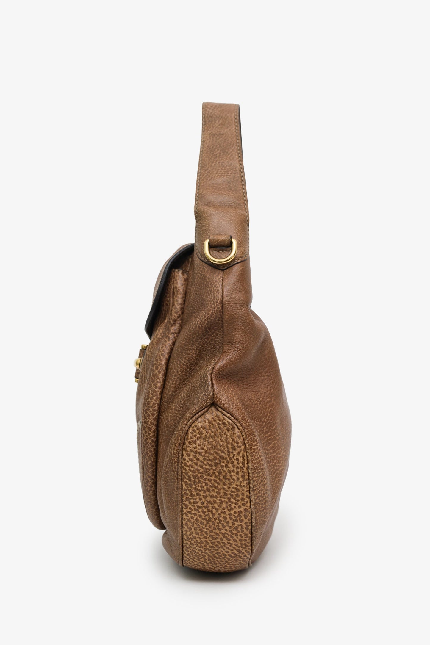 Gucci Brown Guccissima Leather Large New Pelham Horsebit Shoulder Bag