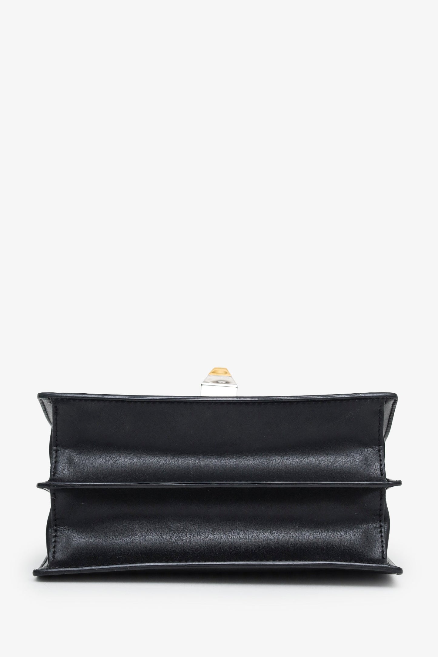 Fendi Black Leather Monster Kan I Shoulder Bag with Fur Handle