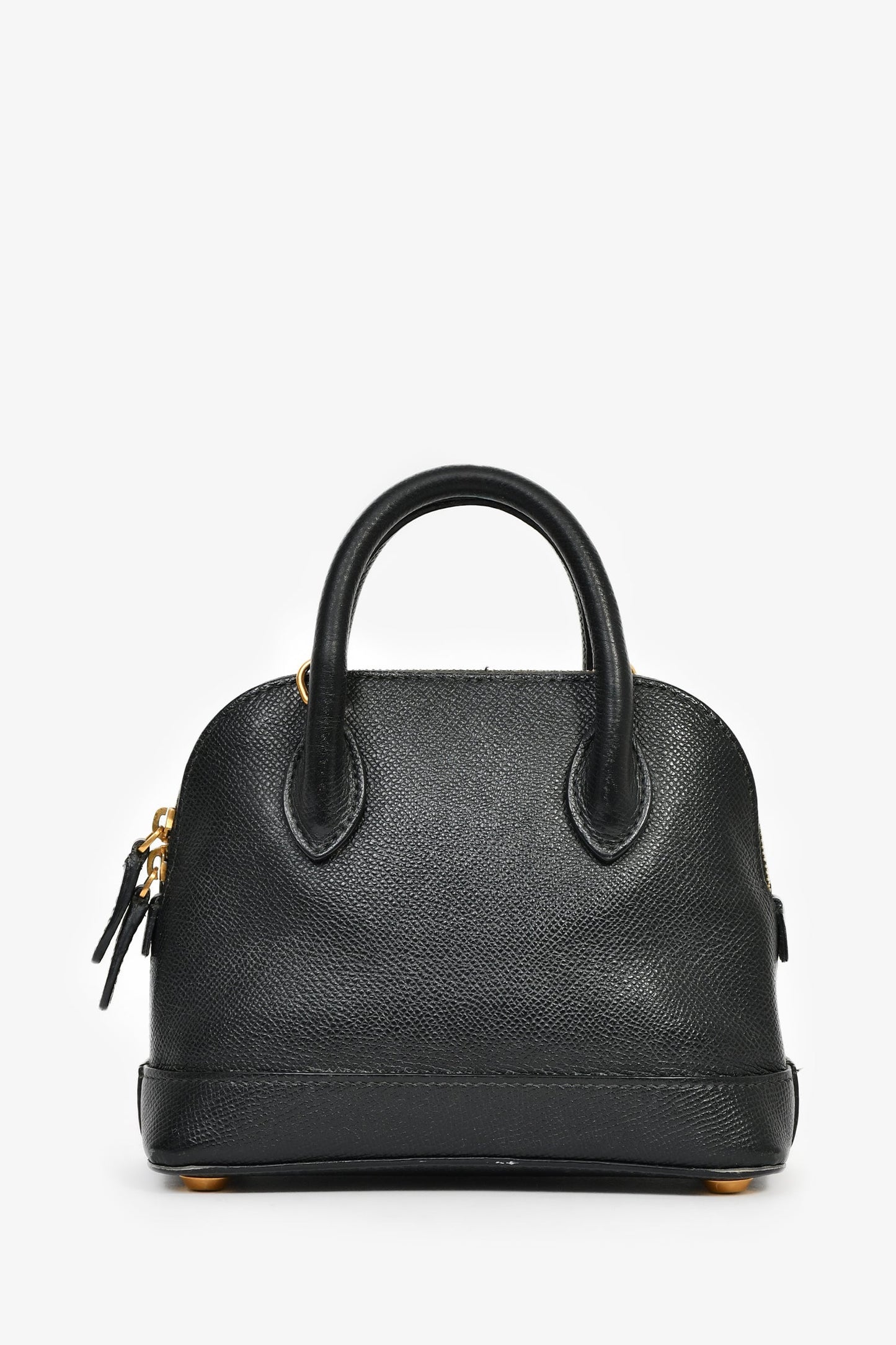 Balenciaga Black Leather Logo XXS Ville Leather Top Handle Bag with Strap