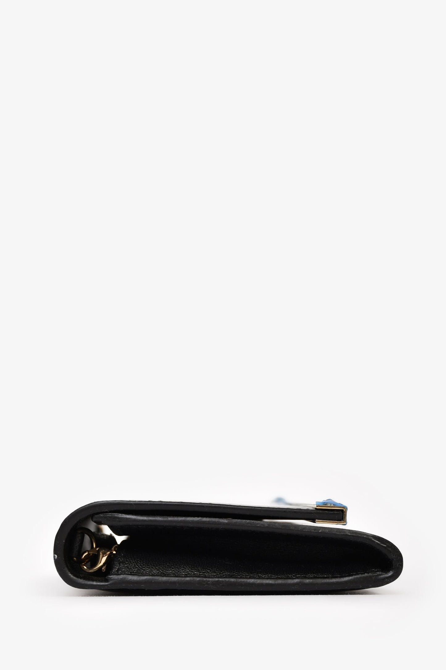 Jimmy Choo Black Patent Leather Milla Wallet on Chain