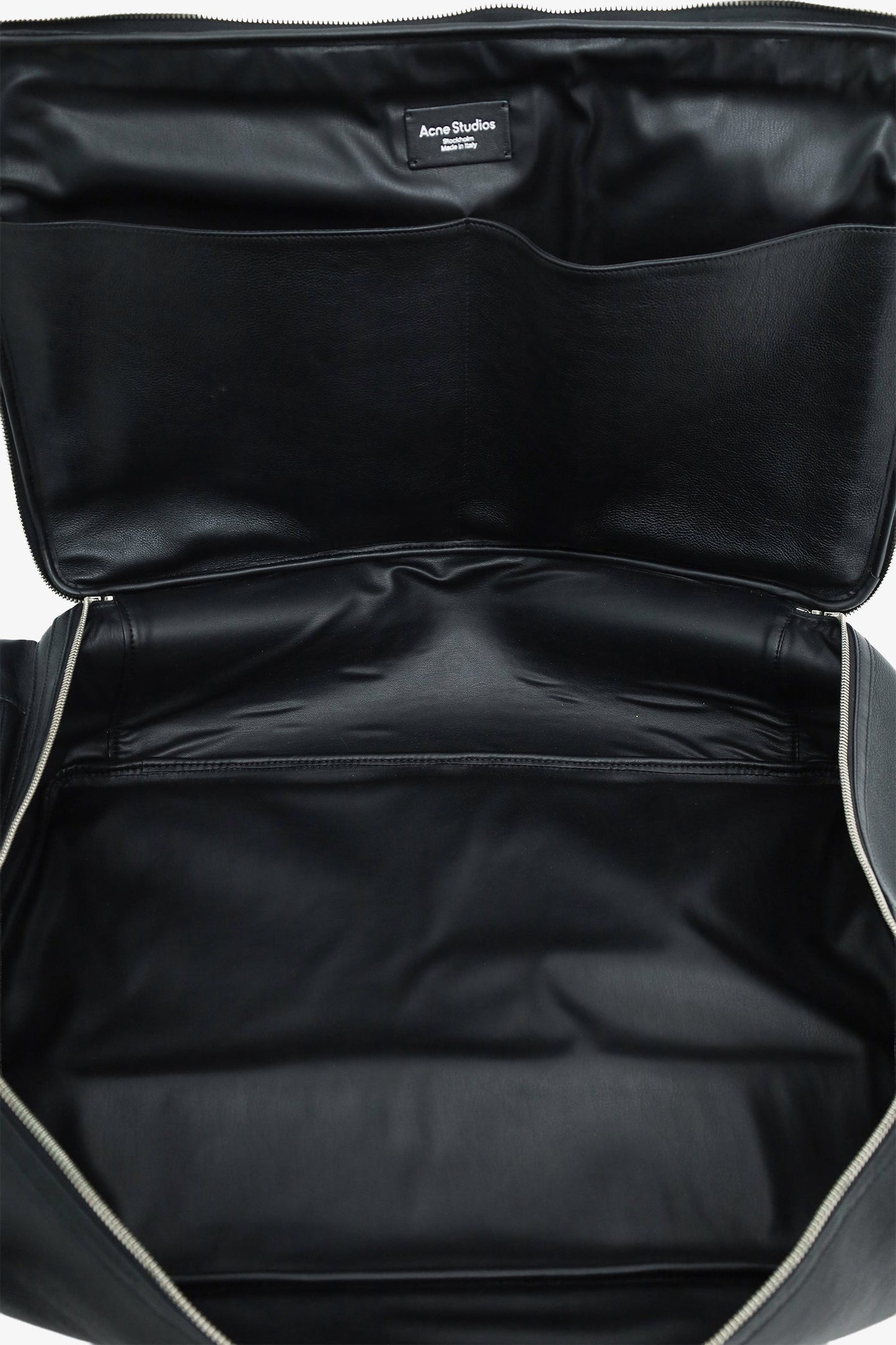 Acne Studios Black Leather Camero Hotel Duffle Bag