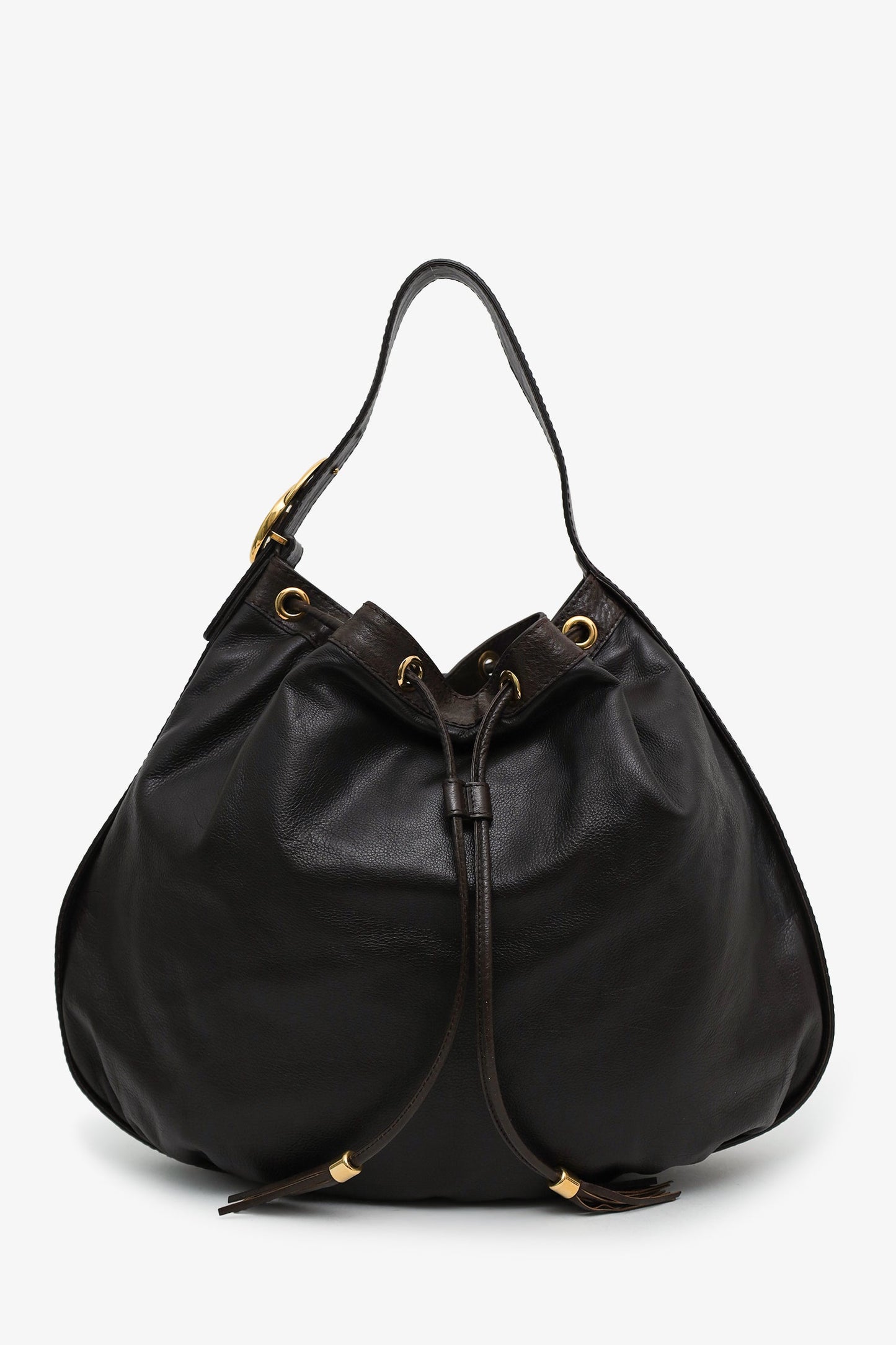 Gucci Brown Leather Medium Icon Hobo Bag