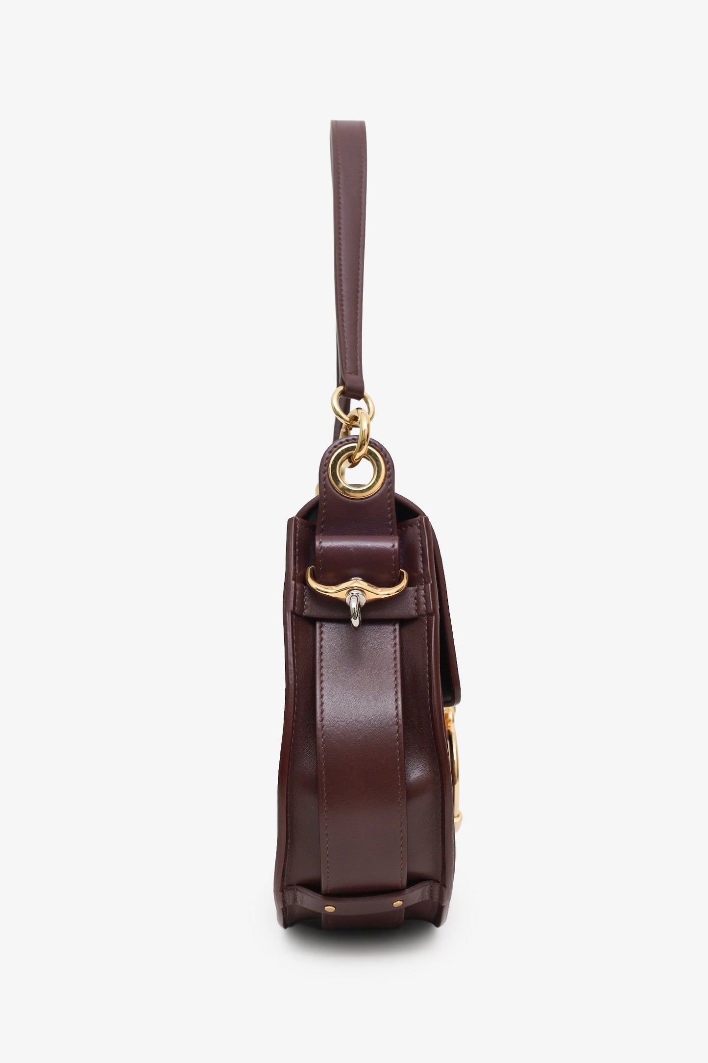 Chloé Burgundy Leather Shoulder Bag With Strap