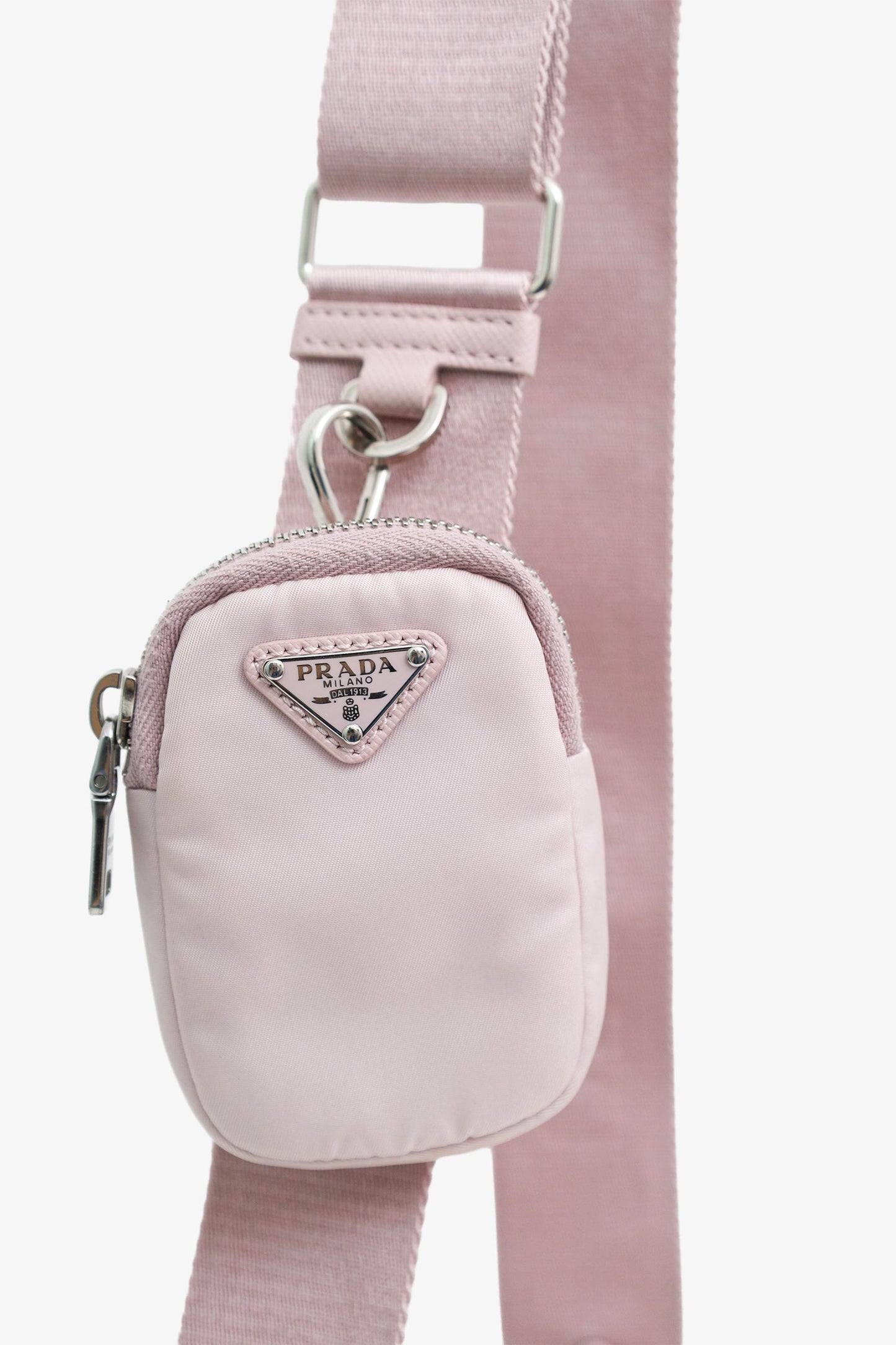 Prada Pink Re-Nylon Re-Edition Crossbody Bag with Chain & Pouch