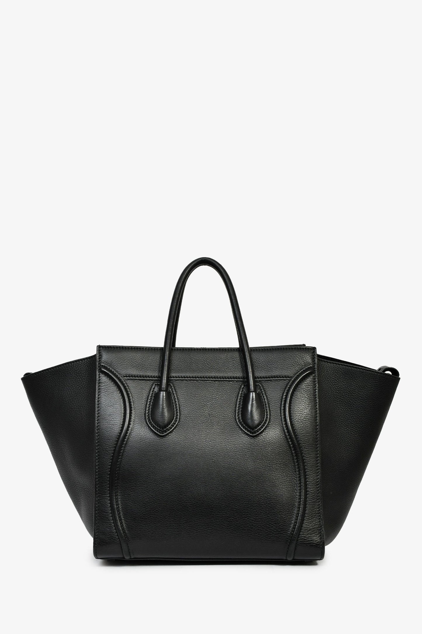 Celine Black Leather Medium Luggage Phantom Tote