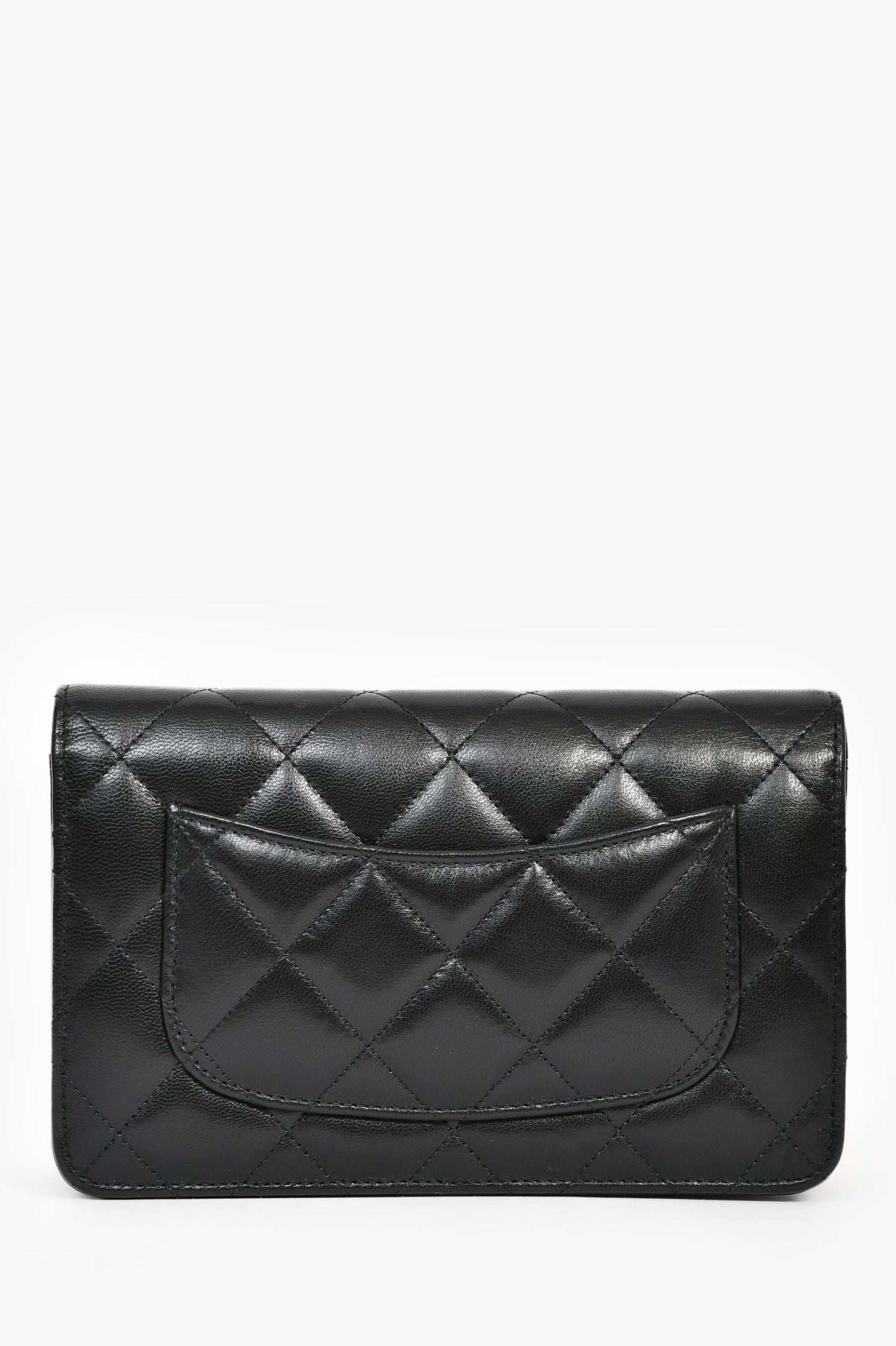 Chanel™ 2022C Black Lambskin Leather CC 'Punk Essential' Wallet on Chain