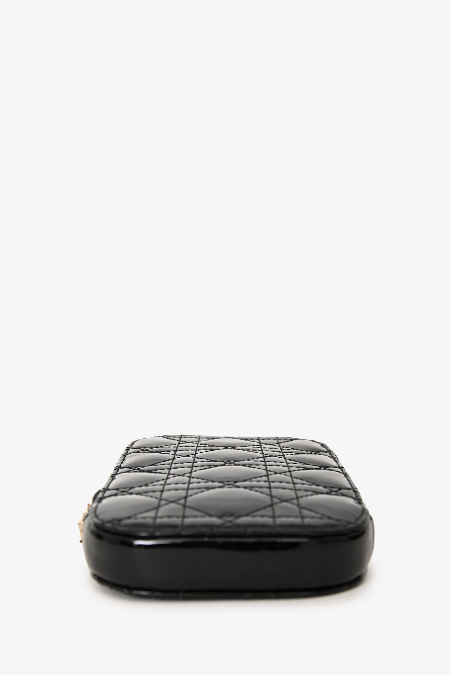 Christian Dior 2021 Black Cannage Leather Call'in Dior Phone Holder
