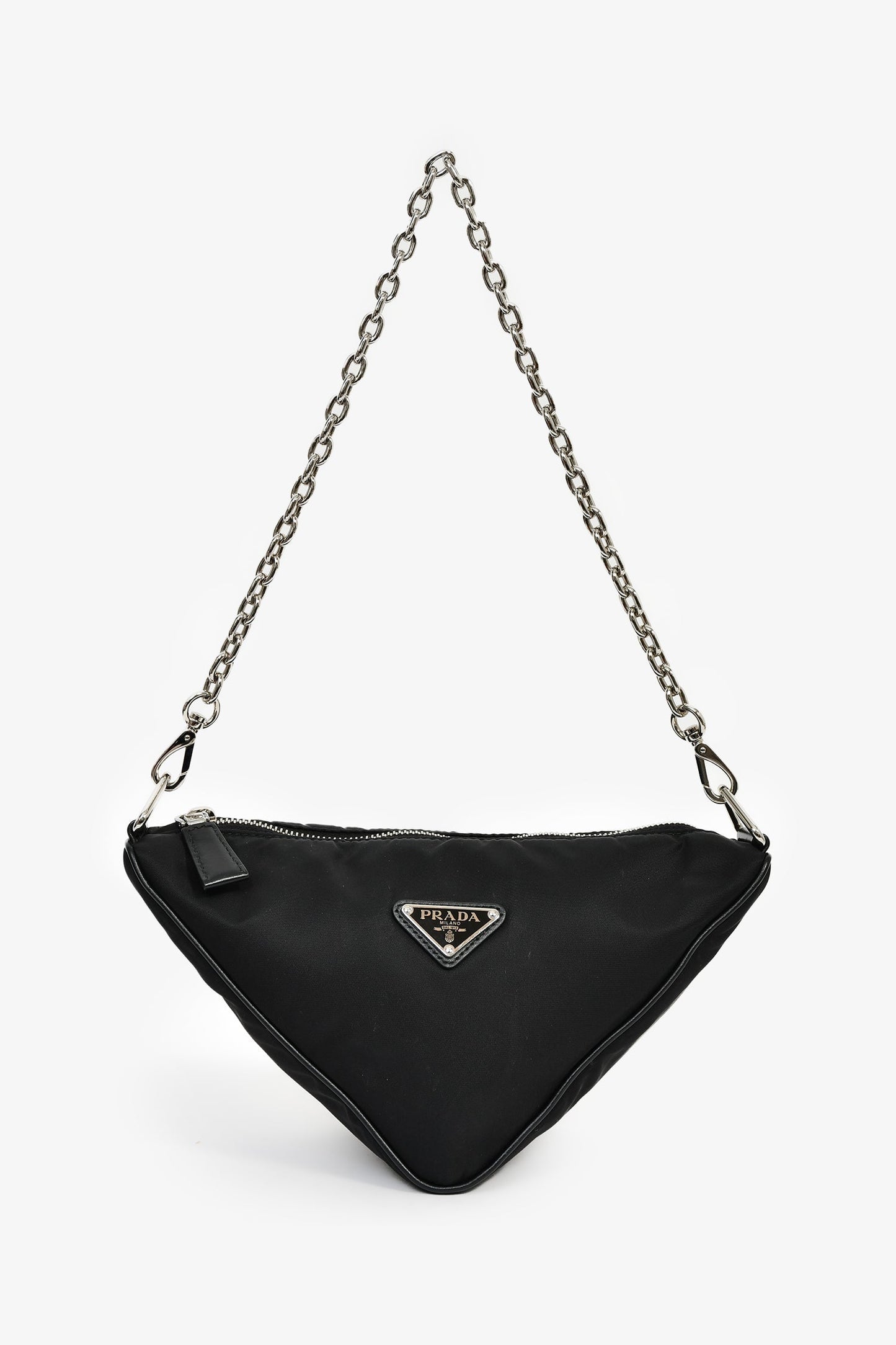 Prada Black Nylon 2005 Re-Edition Crossbody Triangle Shape