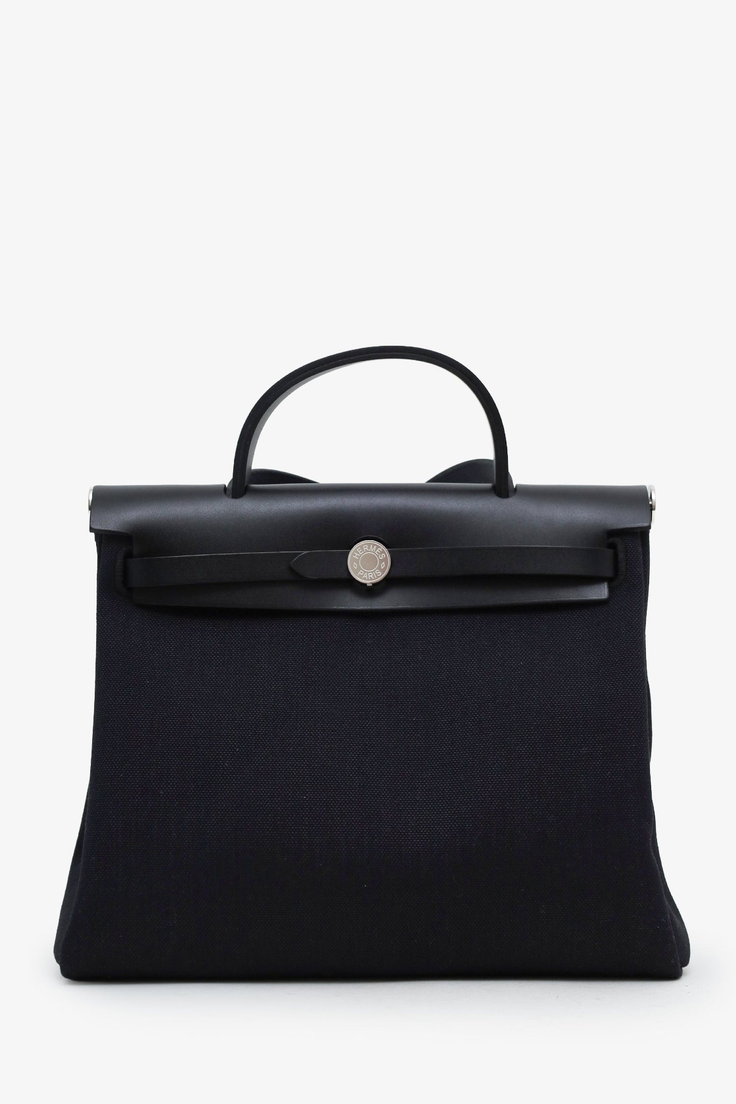 Hermès 2023 Black Toile Canvas and Leather Herbag Zip 31