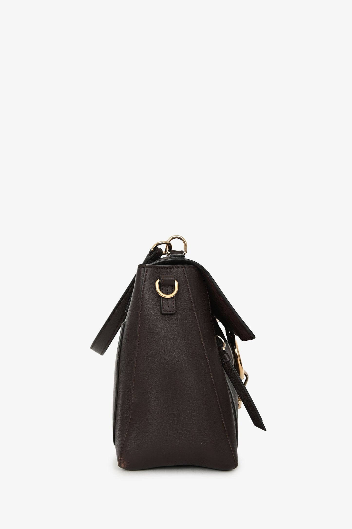 Chloe Brown Leather Faye Shoulder Bag with Strap
