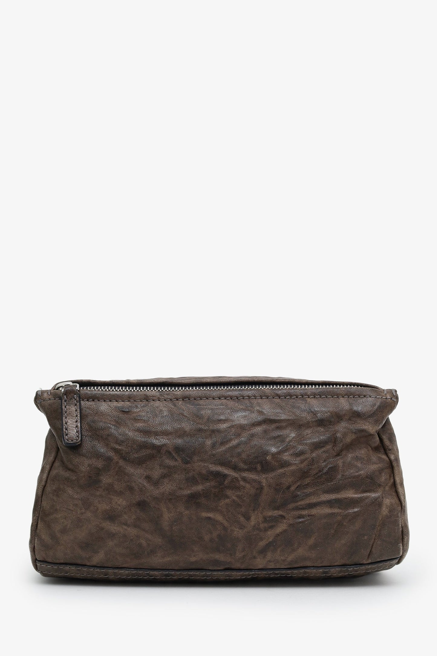Givenchy Brown Crinkled Leather Mini Pandora Crossbody