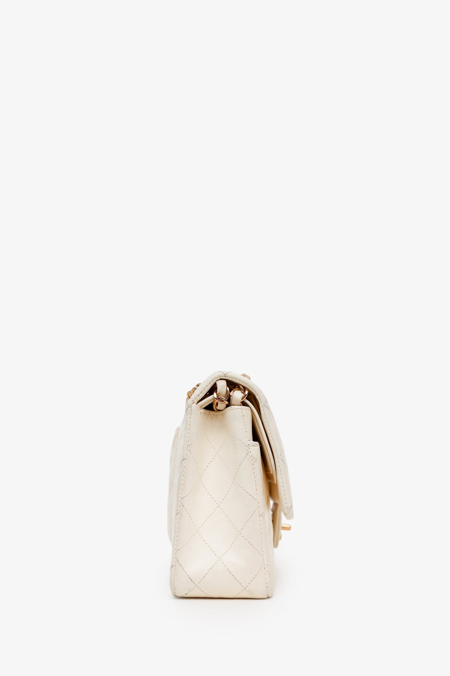 Chanel™ 2004-2005 White Lambskin Medium Classic Double Flap