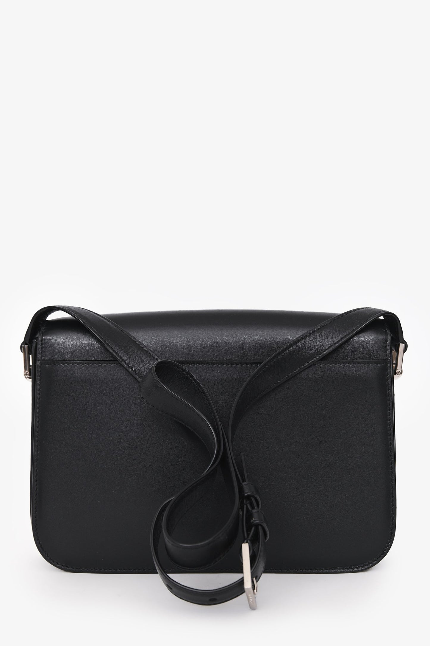 Saint Laurent 2021 Black Leather 'Fermoir' Flap Shoulder Bag