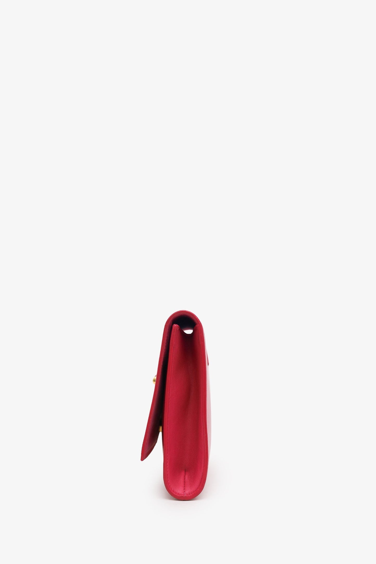 Saint Laurent Hot Pink Leather Ligne Clutch