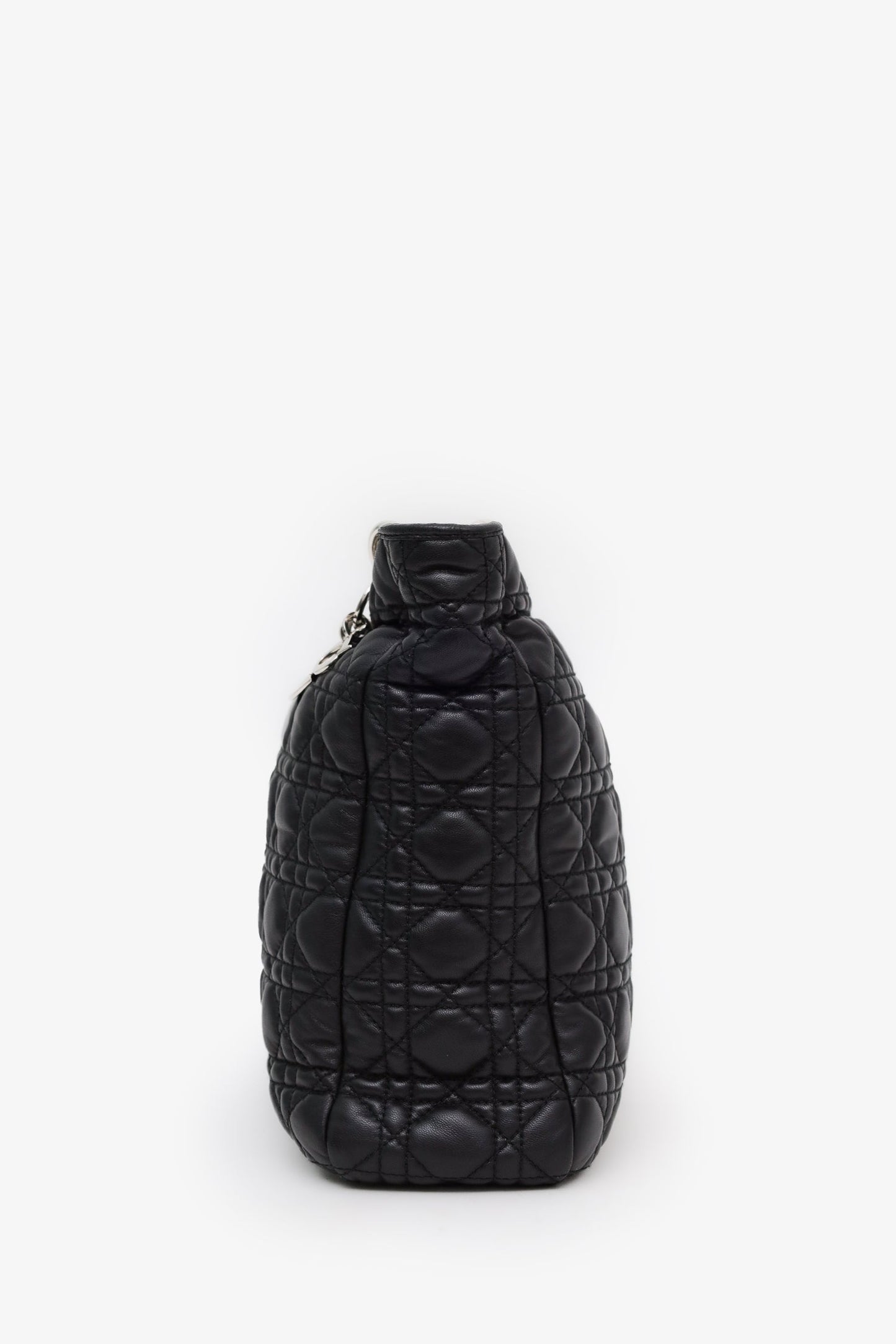 Christian Dior 2008 Black Cannage Lambskin Dior Soft Shopping Tote Bag