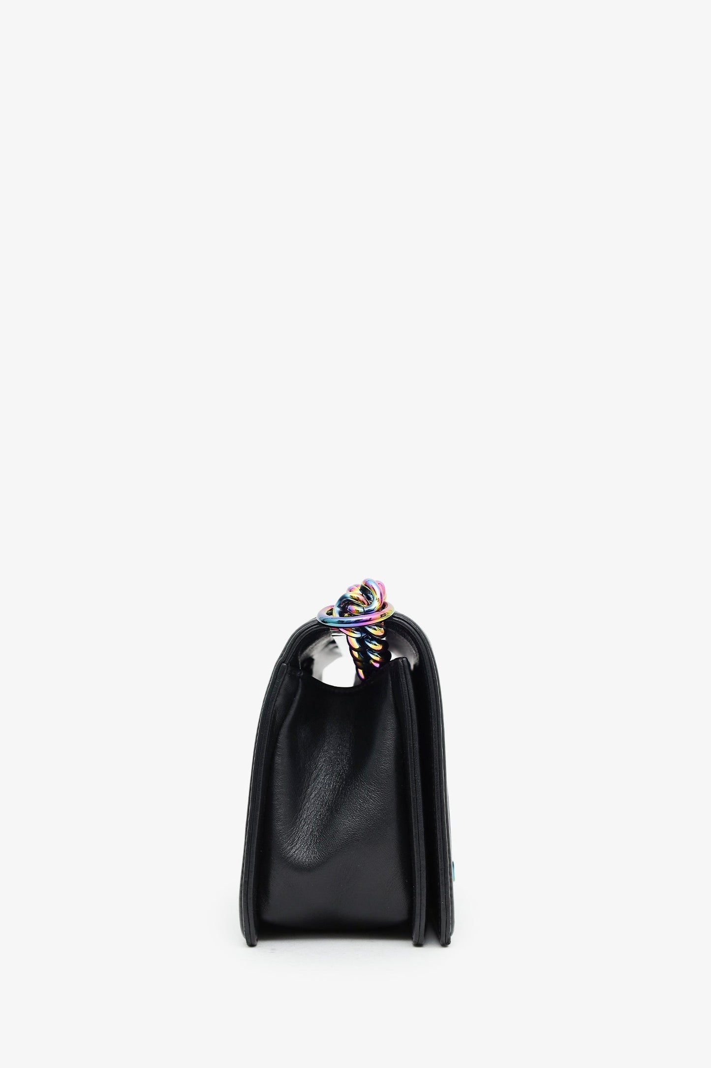 Chanel™ 2017-2018 Black Lambskin LED Medium Boy Bag