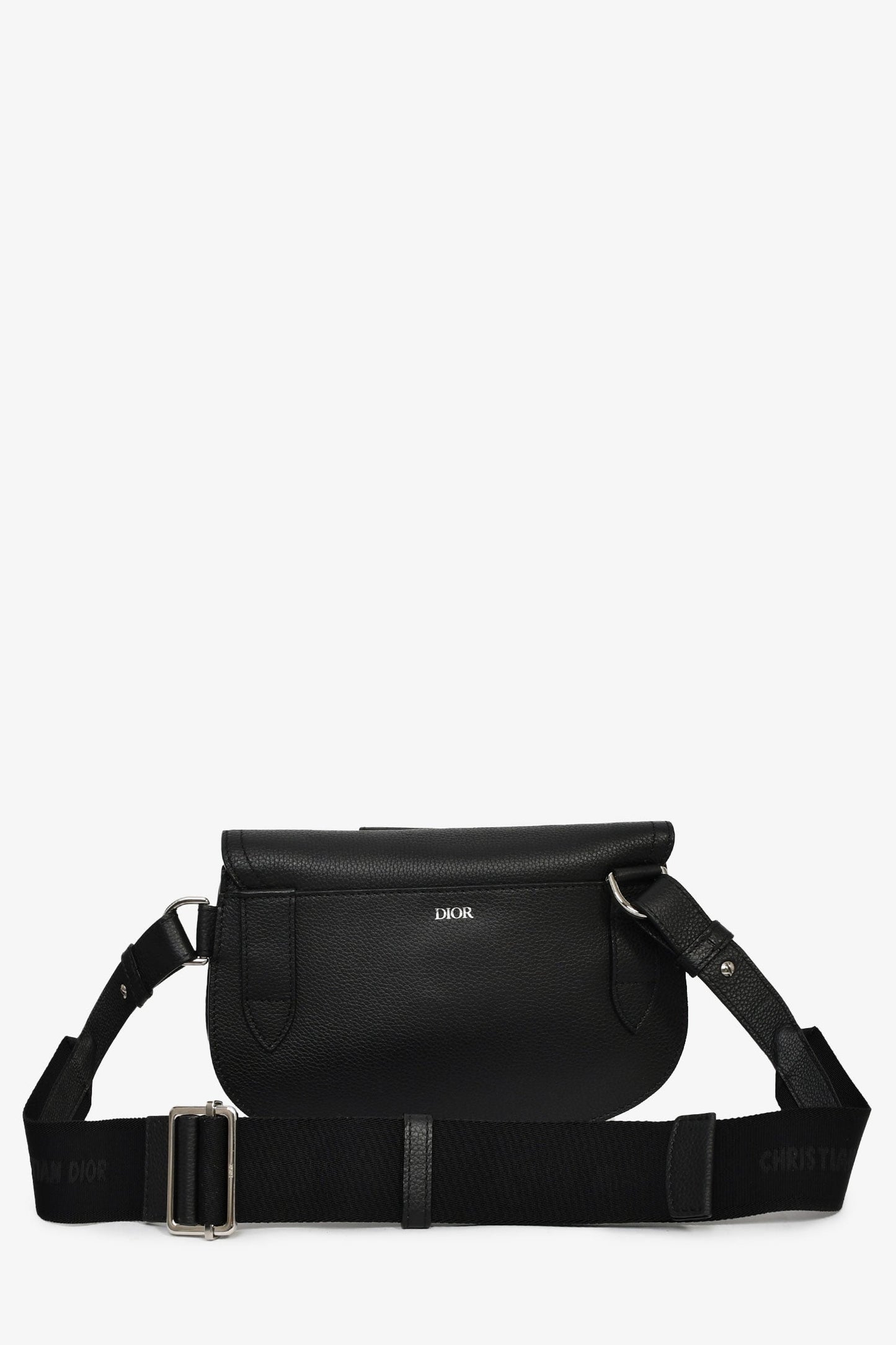 Christian Dior Black Leather Saddle Belt Bag
